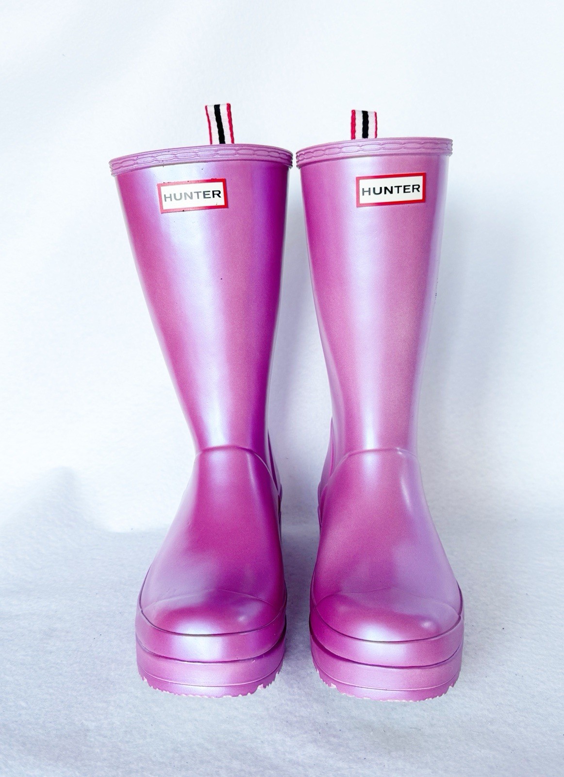 NEW Hunter Women’s Original Tall Play Top-Violet Pull Tab Rain Boots WFT2007NEB