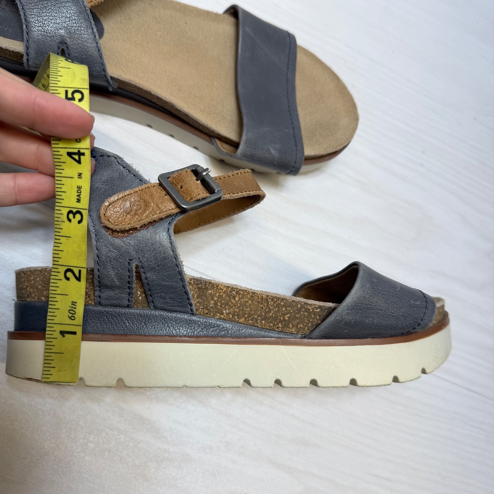 JOSEF SEIBEL Clea 01 Leather Cork Platform Heel Sandal Women’s Sz 37