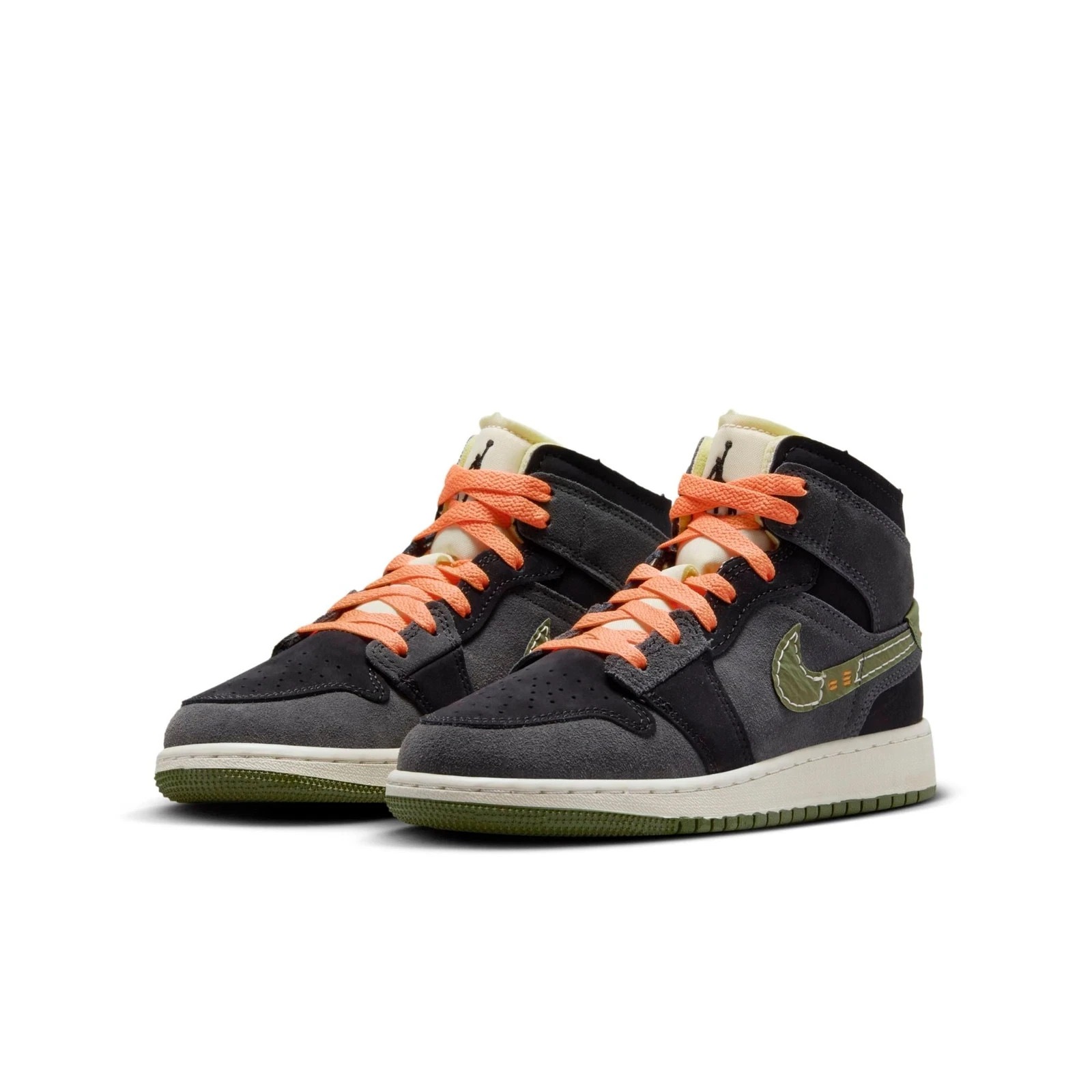 Nike Air Jordan 1 Mid SE Craft (GS) Shoes Anthracite Olive FD5847-003 Multi Size
