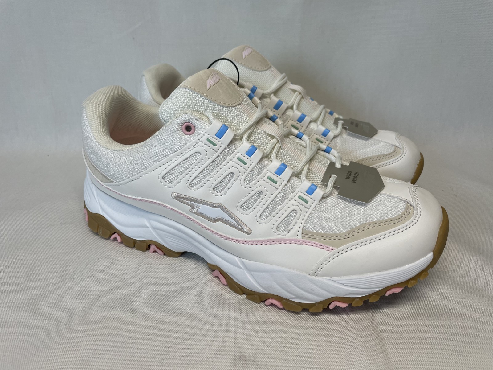 AVIA Women’s Elevate Fashion Gel Sneaker White Beige Pink, Size: 11
