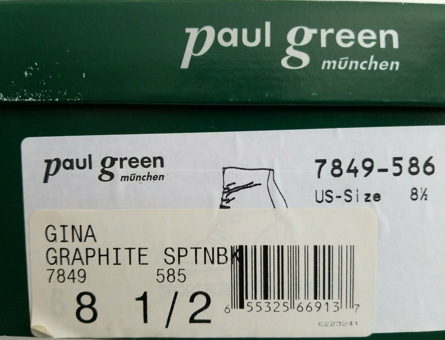 PAUL GREEN GINA GRAPHITE SPORT NUBUK GATHERED ANKLE BOOTS US 8.5 I LOVE SHOES