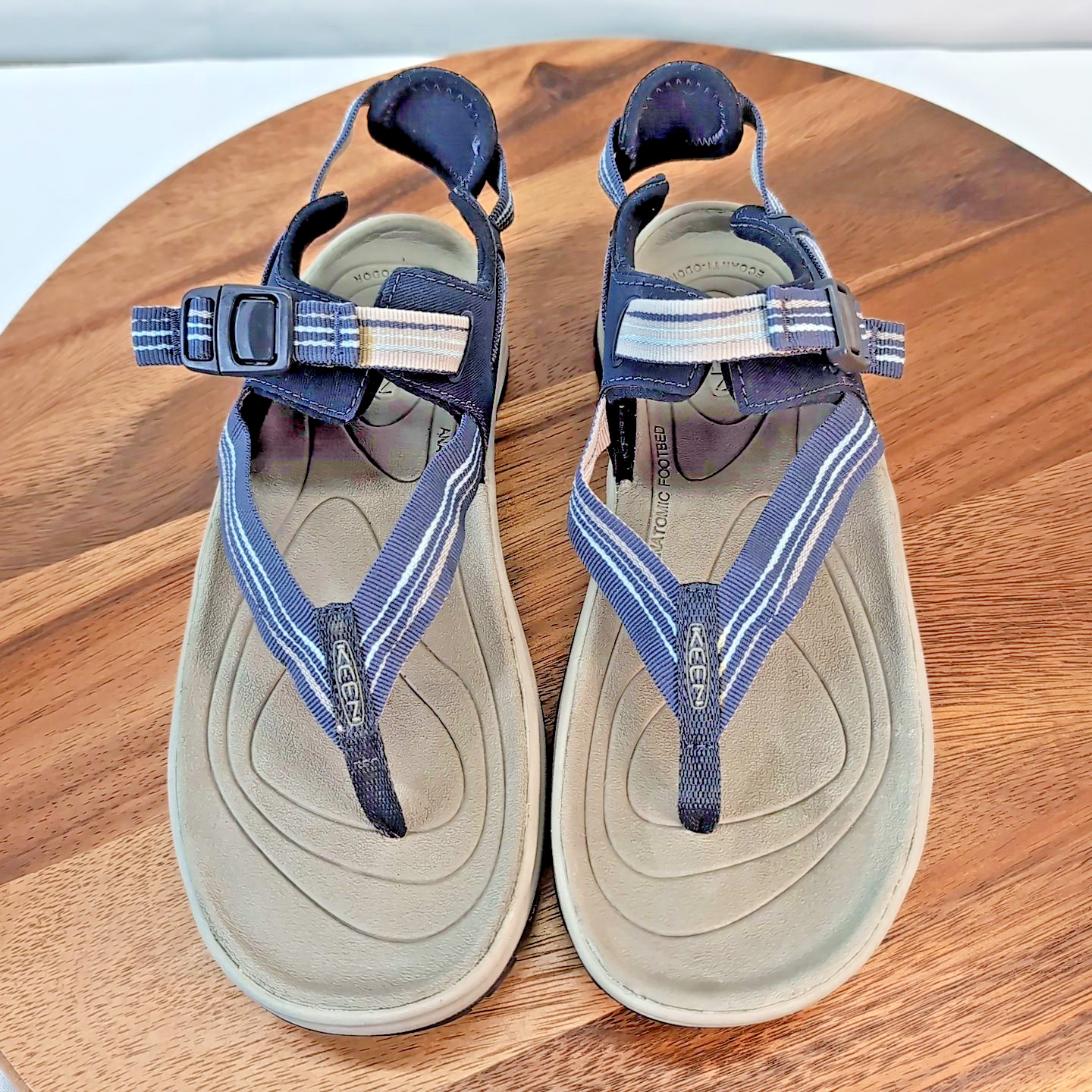 Keen Terradora II 2 Toe Post Sandals Women’s 7.5 Blue Gray Water Flipflops