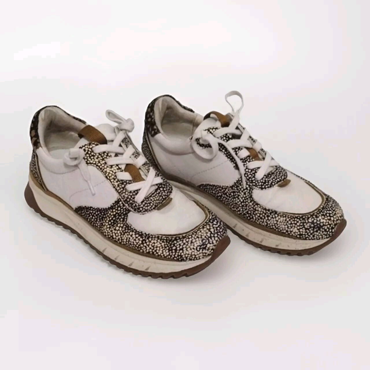 Madewell Kickoff Trainer Sneakers 6 Leather Calf Hair Eco Chic Platform Shoes