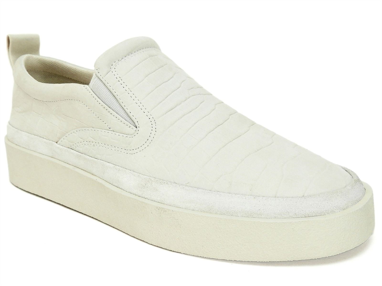 Via Spiga Women’s Markie Slip on Sneakers Milk White Croc Suede Size 8.5 M