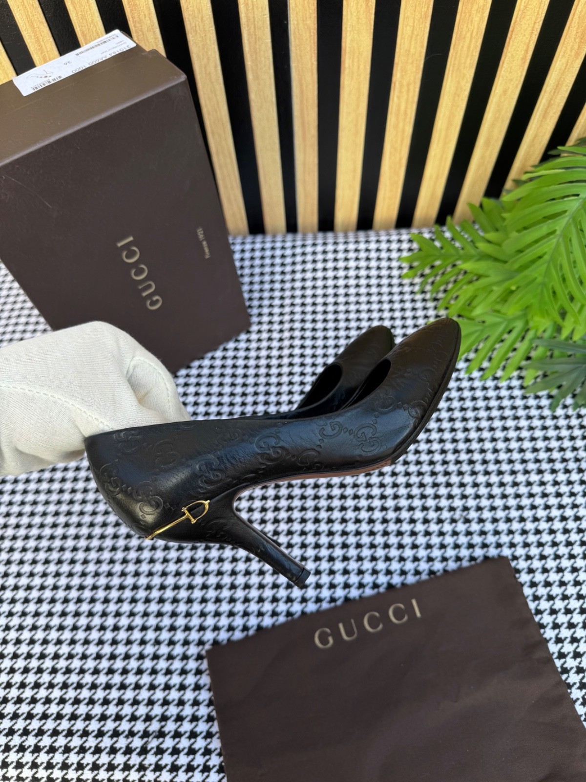 Gucci Women’s Shoes Leather Guccissima Heel 310184 Size US 6 / IT 36 / EU 36