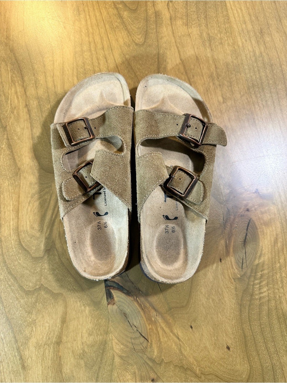 Tula by Birkenstock Taupe Suede Double Strap Sandals Size 6.5 ( 37.5)