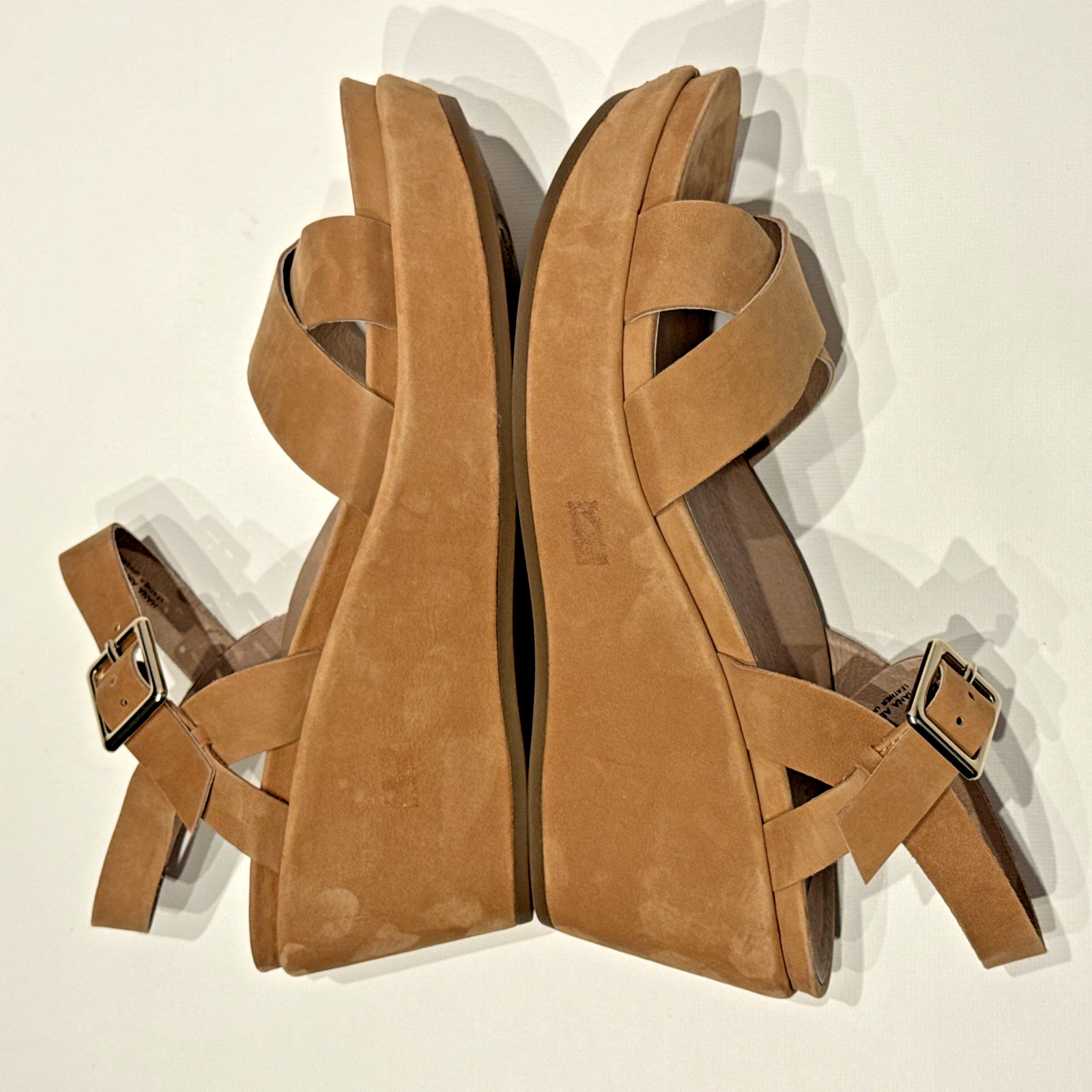 Abeo HANA Beige Leather Wedge Sandal Metatarsal Neutral Arch Support Size 10N