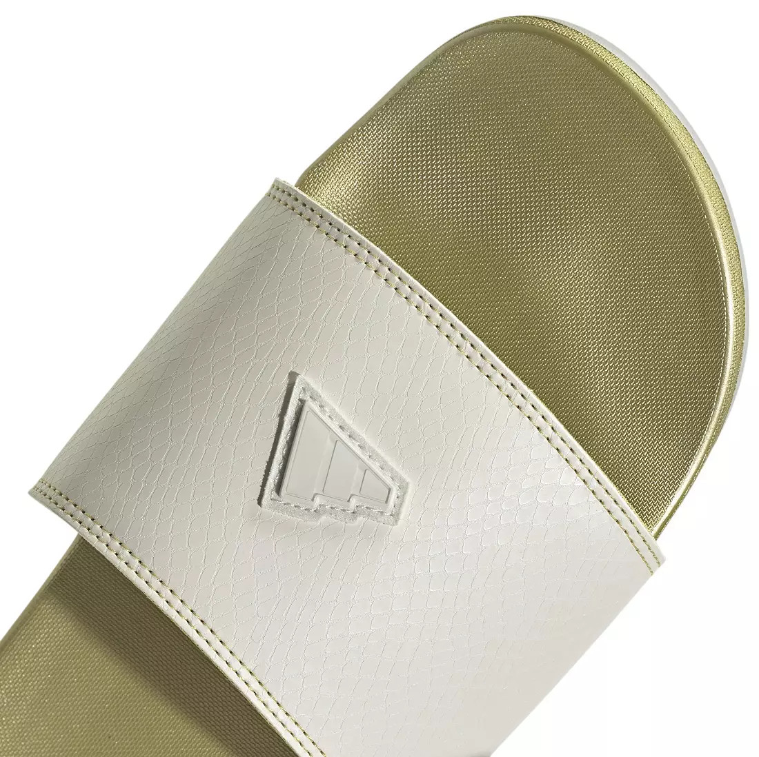 Adidas Adilette Comfort Slides White/Gold Slip On Slides Unisex Adults