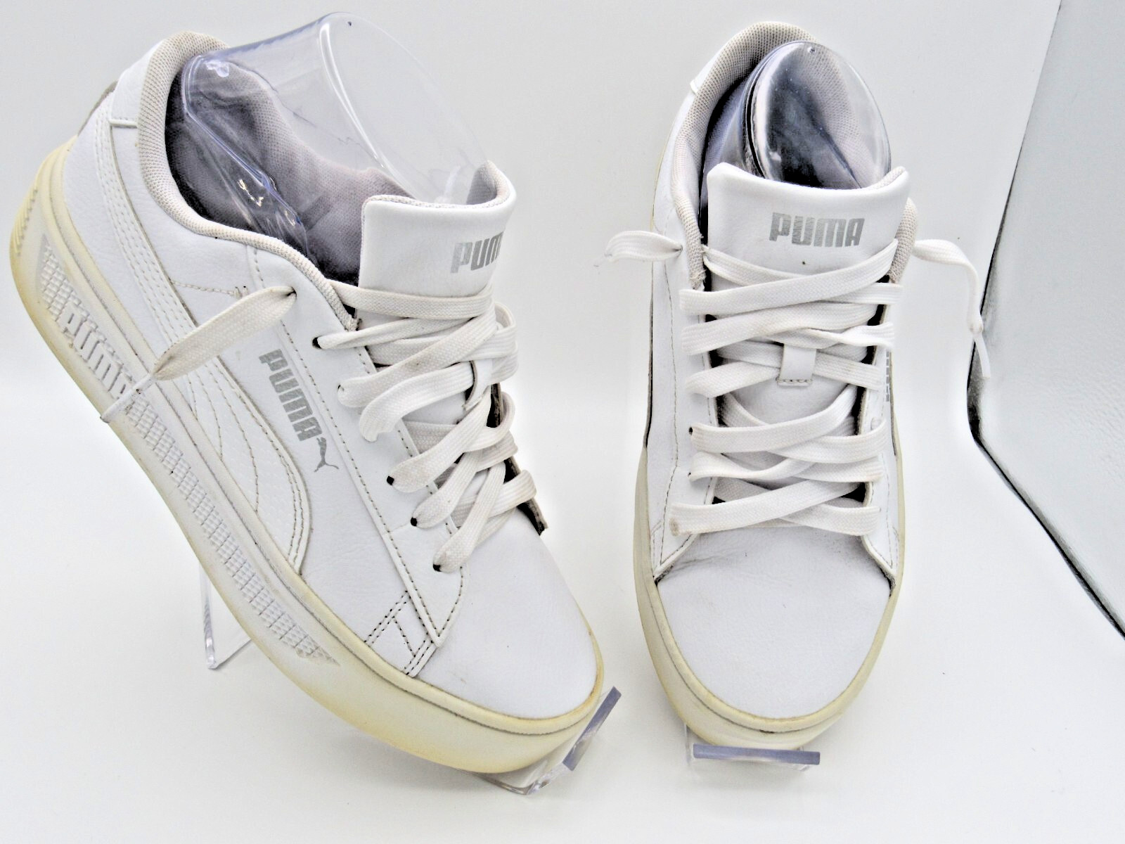 Puma Smash Platform v3 Lifestyle Low Top Women’s 7.5 Shoes 392253-01 White