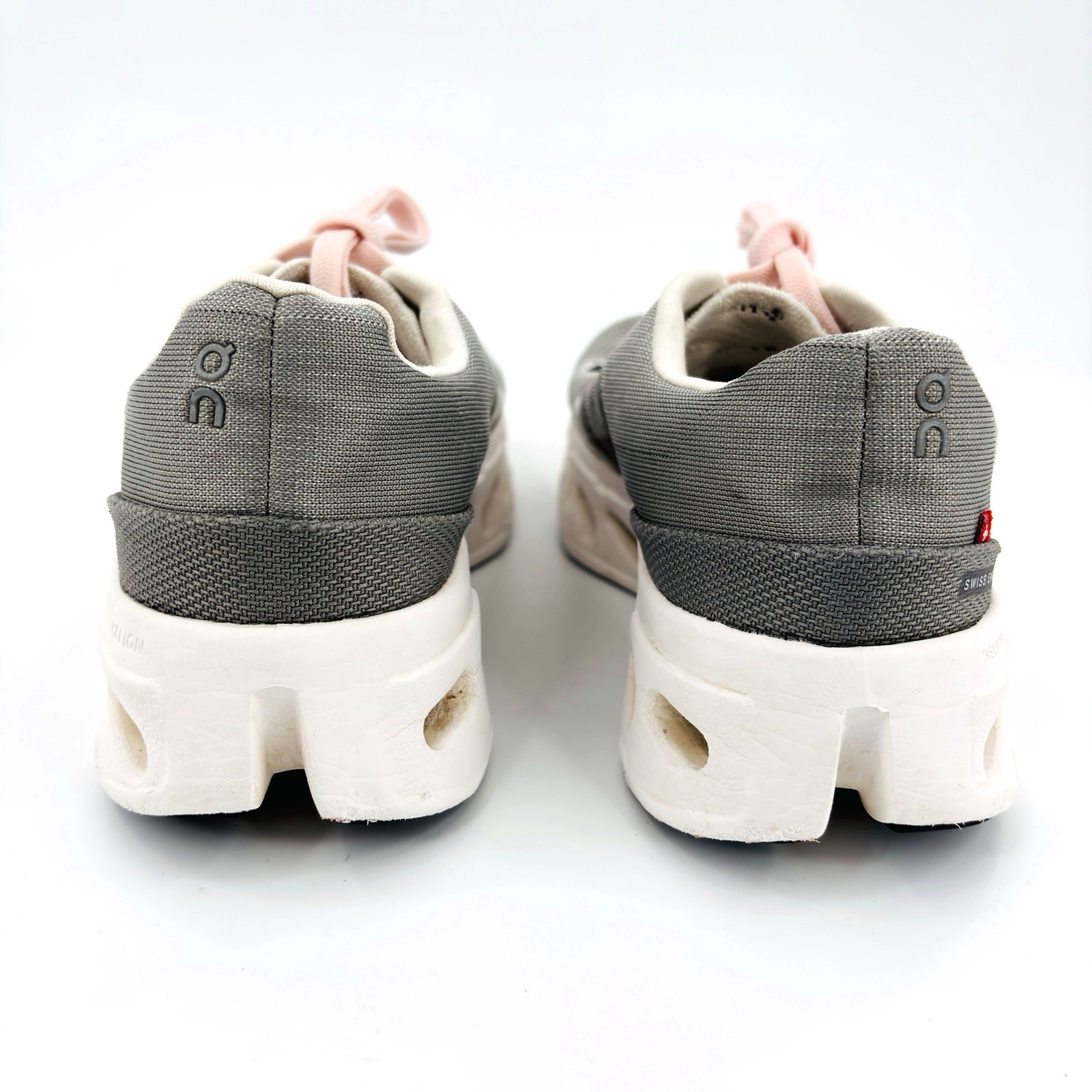 Womens 8 On Coud Eclipse Alloy Grey White Textile Trainers 6mm Drop Running Shoe