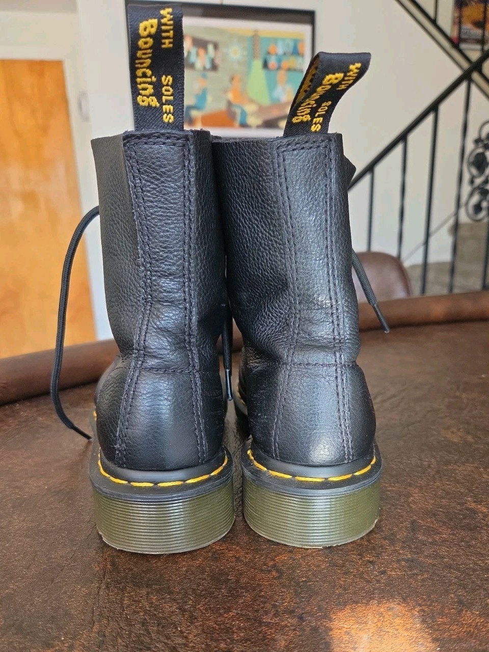 Dr. Martens Pascal 1460 Virginia Leather Boots for Women, Size US 6 – Black