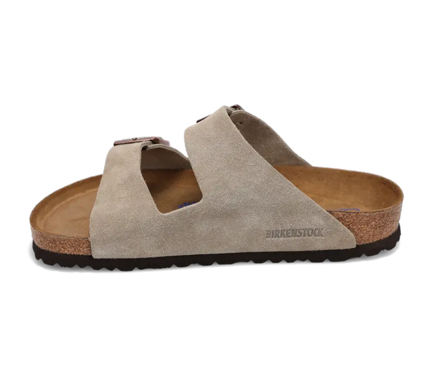 Birkenstock Arizona Soft Footbed Taupe Suede Leather Sandals