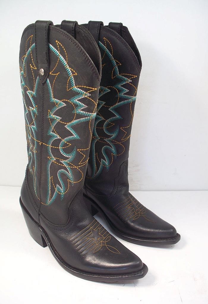 Botas Caborca for Liberty Black 7.5 Women’s Amelia Star Stitched Western Boots