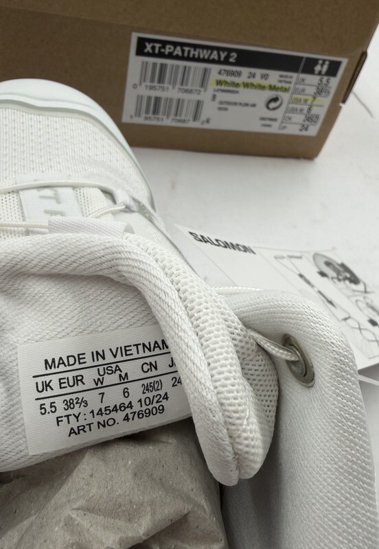 SALOMON XT-PATHWAY 2 476909 WHITE/ WHITE METAL SZ 7 EURO 38 2/3 QUICKLACE