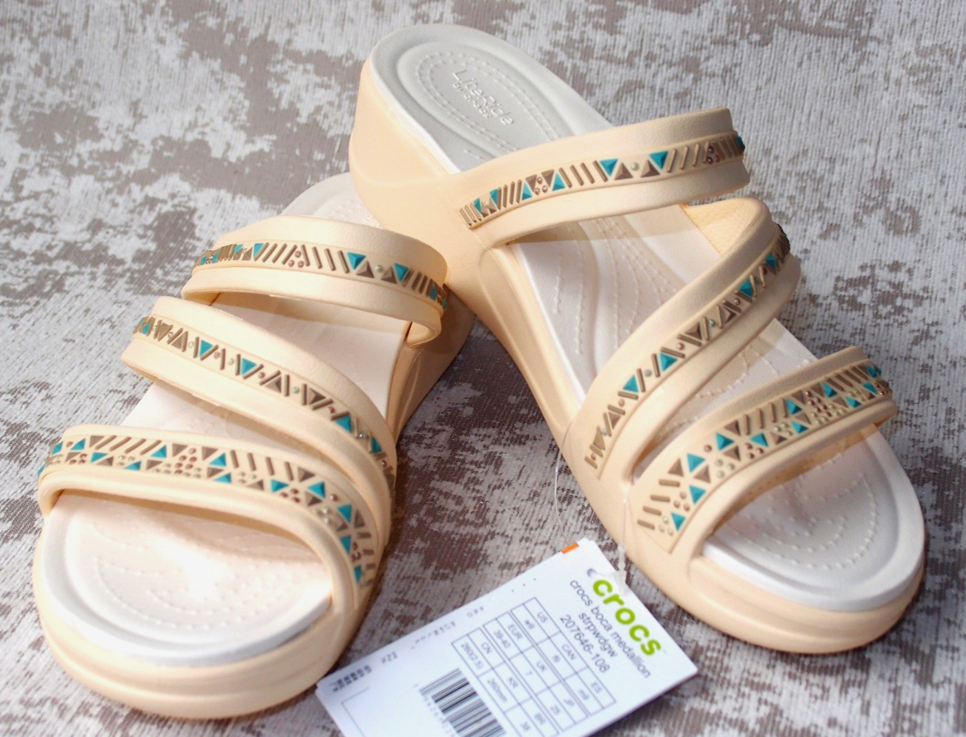 Crocs LiteRide BOCA MEDALLION Getaway Strappy Sandal ❤️ RARE ❤️ NWT SIZE 9 ❤️1