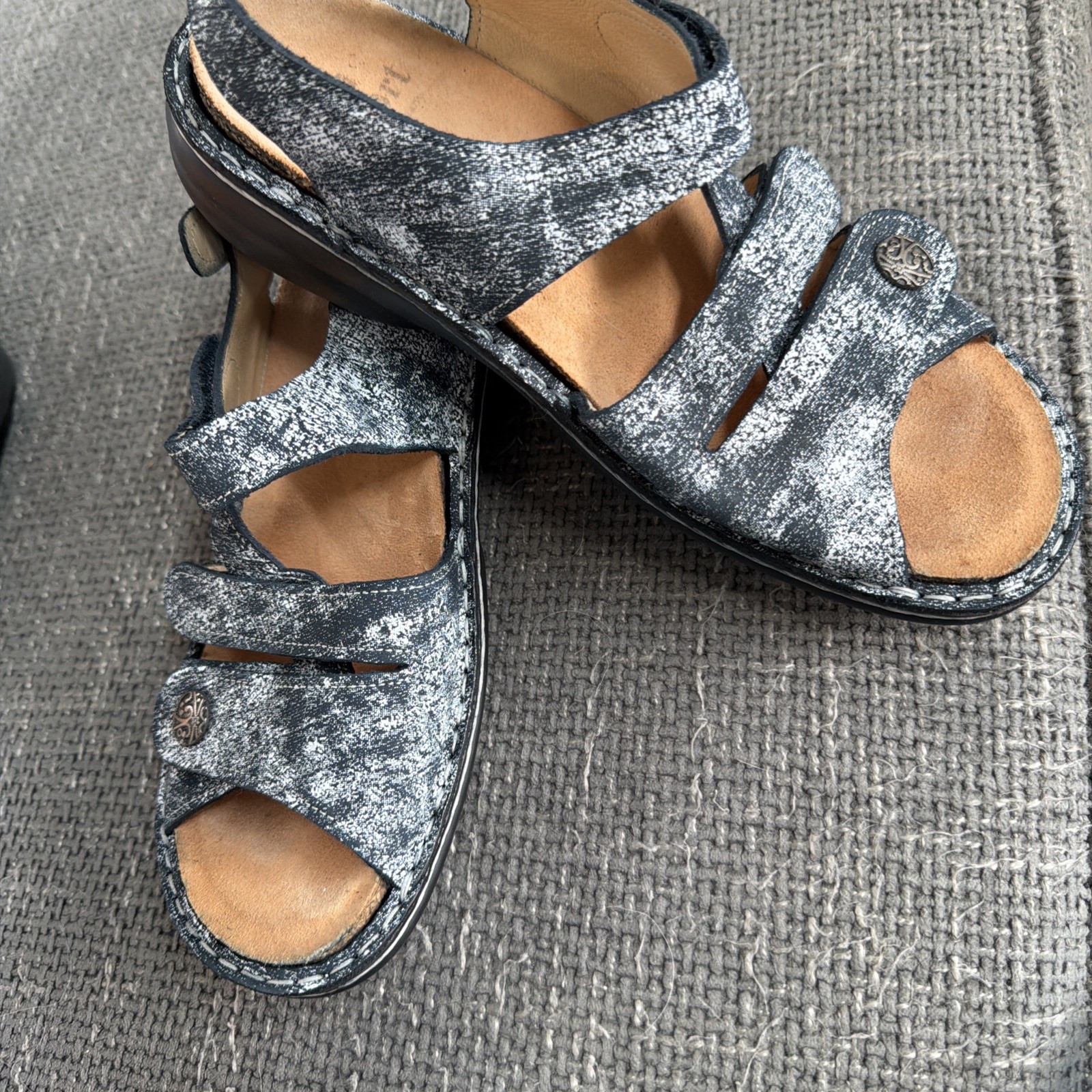 Finn Comfort Gomera Sandals Blue Denim Look Strappy Women’s 39 EU/8.5 US Germany