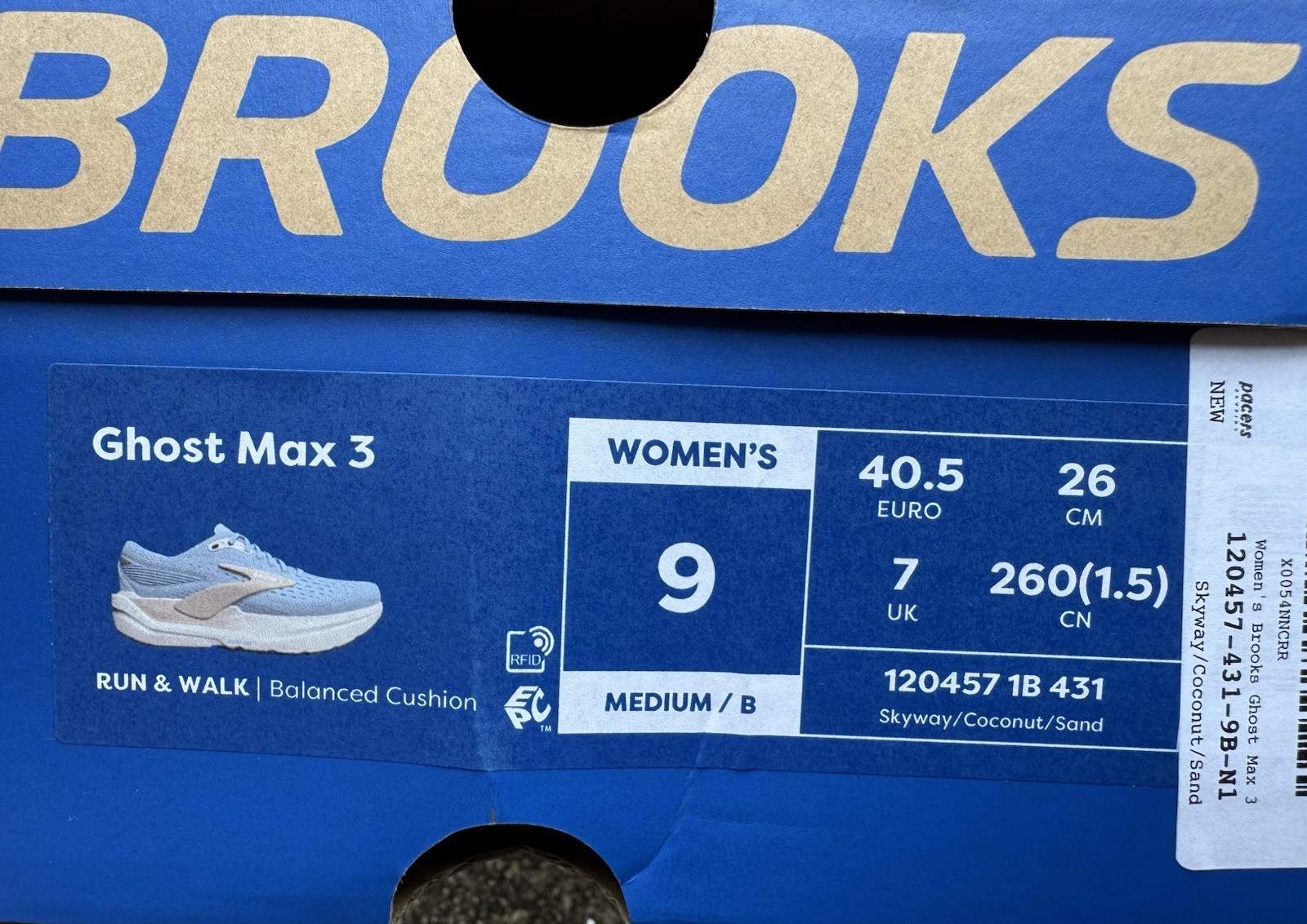 Brooks Ghost Max 3 Women’s Running Shoes Blue/White/Beige Low Top B 1204571B431