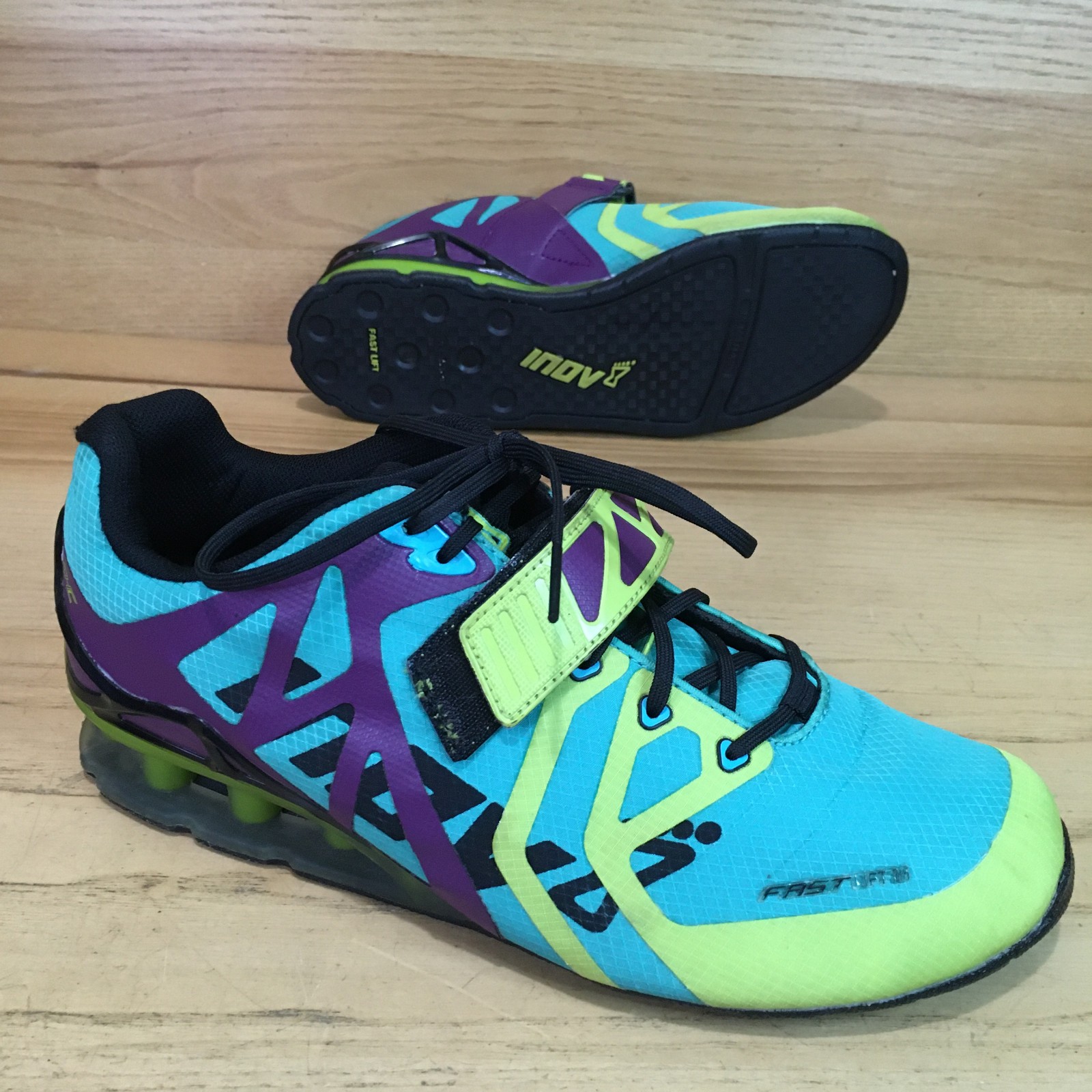 Inov-8 Fastlift 315 Shoes Women’s Sz 10.5 Weightlifting Training Gym Blue Yellow