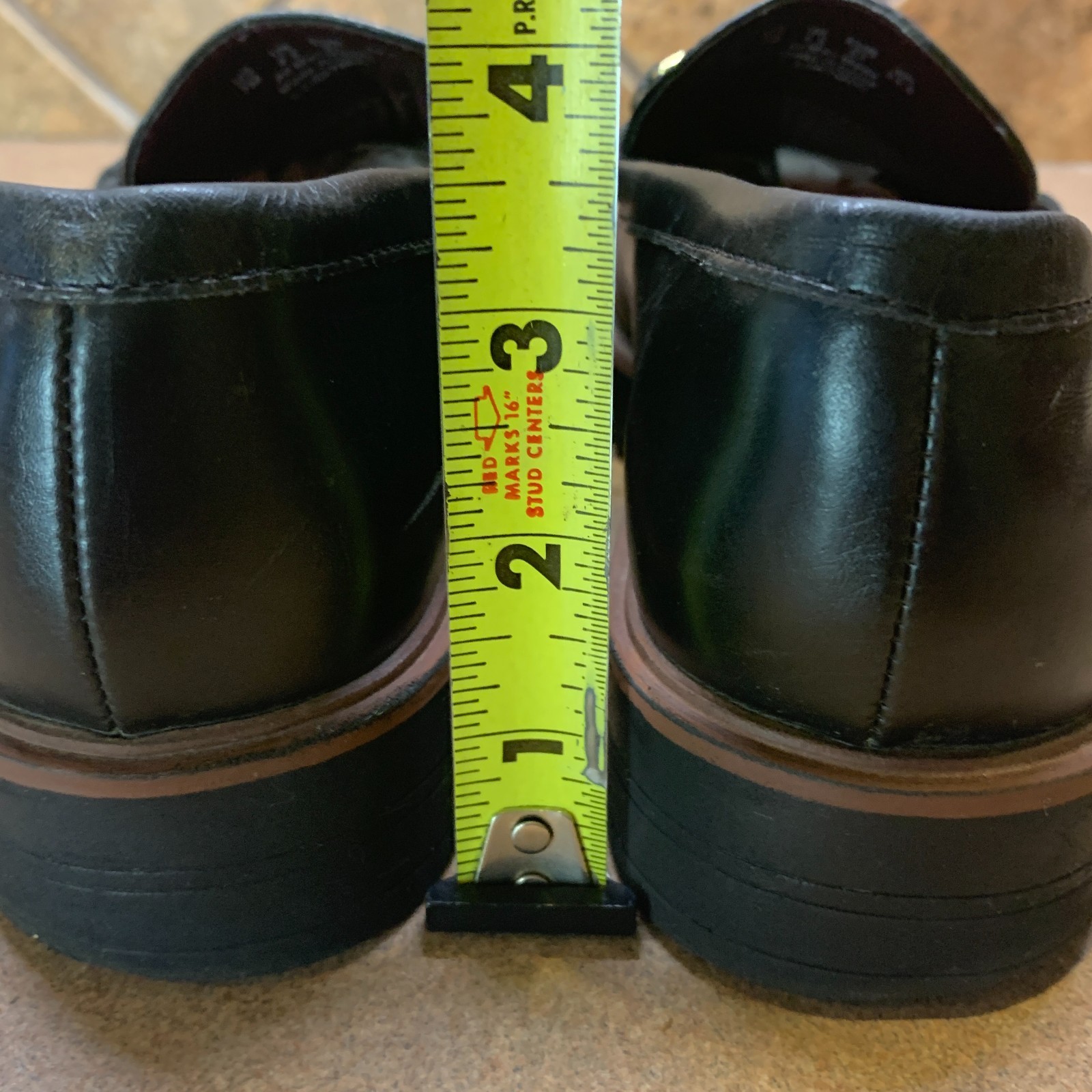 Franco Sarto Women’s Size 7 M L-limitmoc Ebony Slip-ons Black Gold Chain Loafer