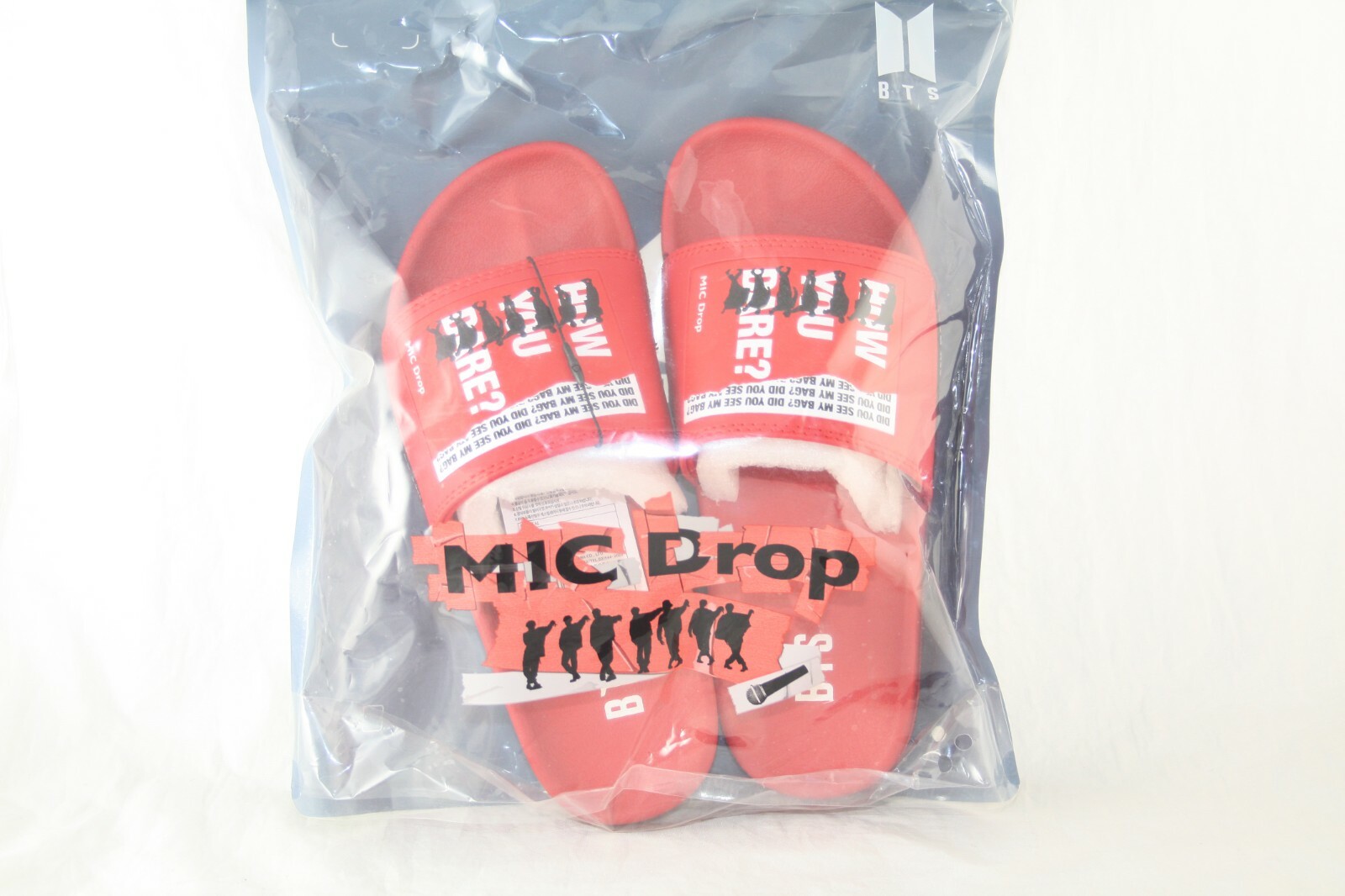 BTS IDOL WOMEN’S SLIDE SANDAL MICDROP006 RED/BLACK