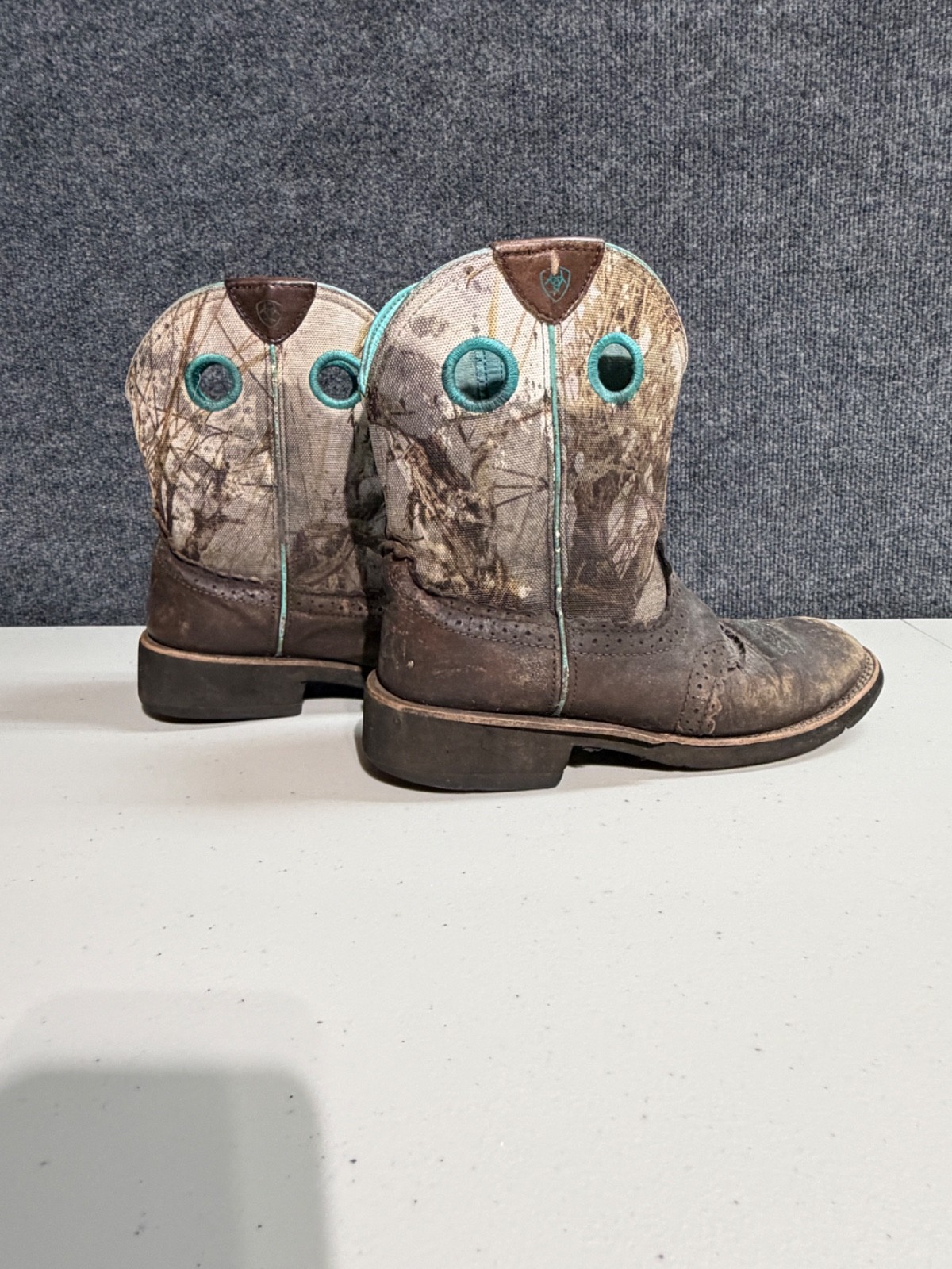 Ariat Fatbaby Camo Brown Leather Western Cowboy Boots Women’s 8 B