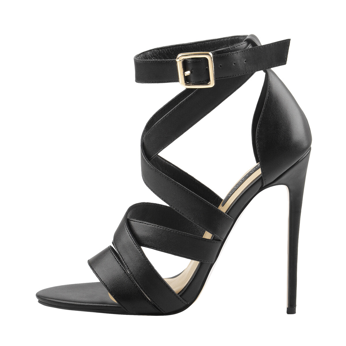 Onlymaker Womens Cross Strap Stiletto Open Toe Sandals Sexy High Heel Ankle Shoe