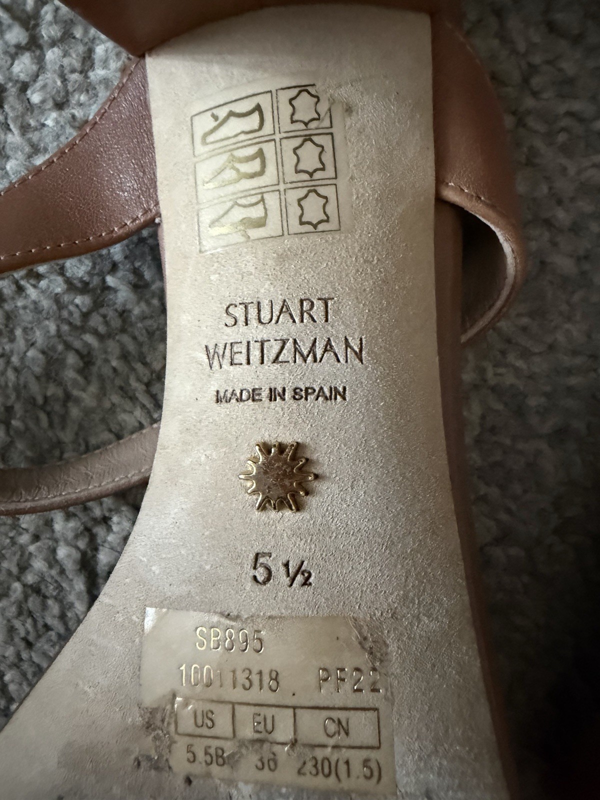 Stuart Weitzman Sz 5 1/2 Leather Sandals