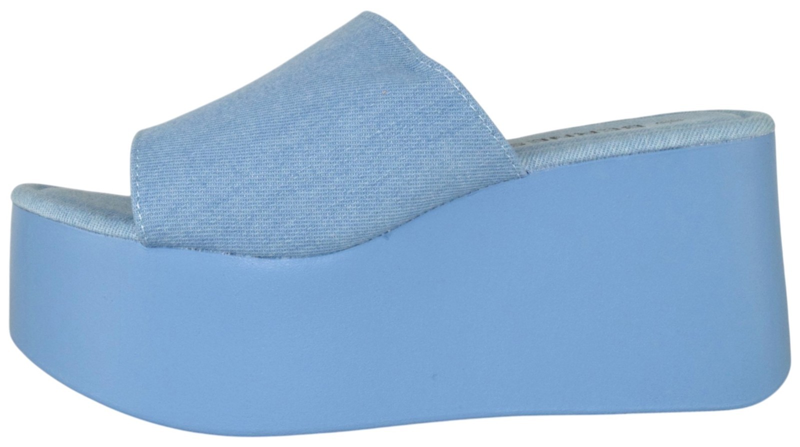 Berness Women Platform Wedge Slide Sandals SlipOn Flatform Mule FLORA Blue Denim