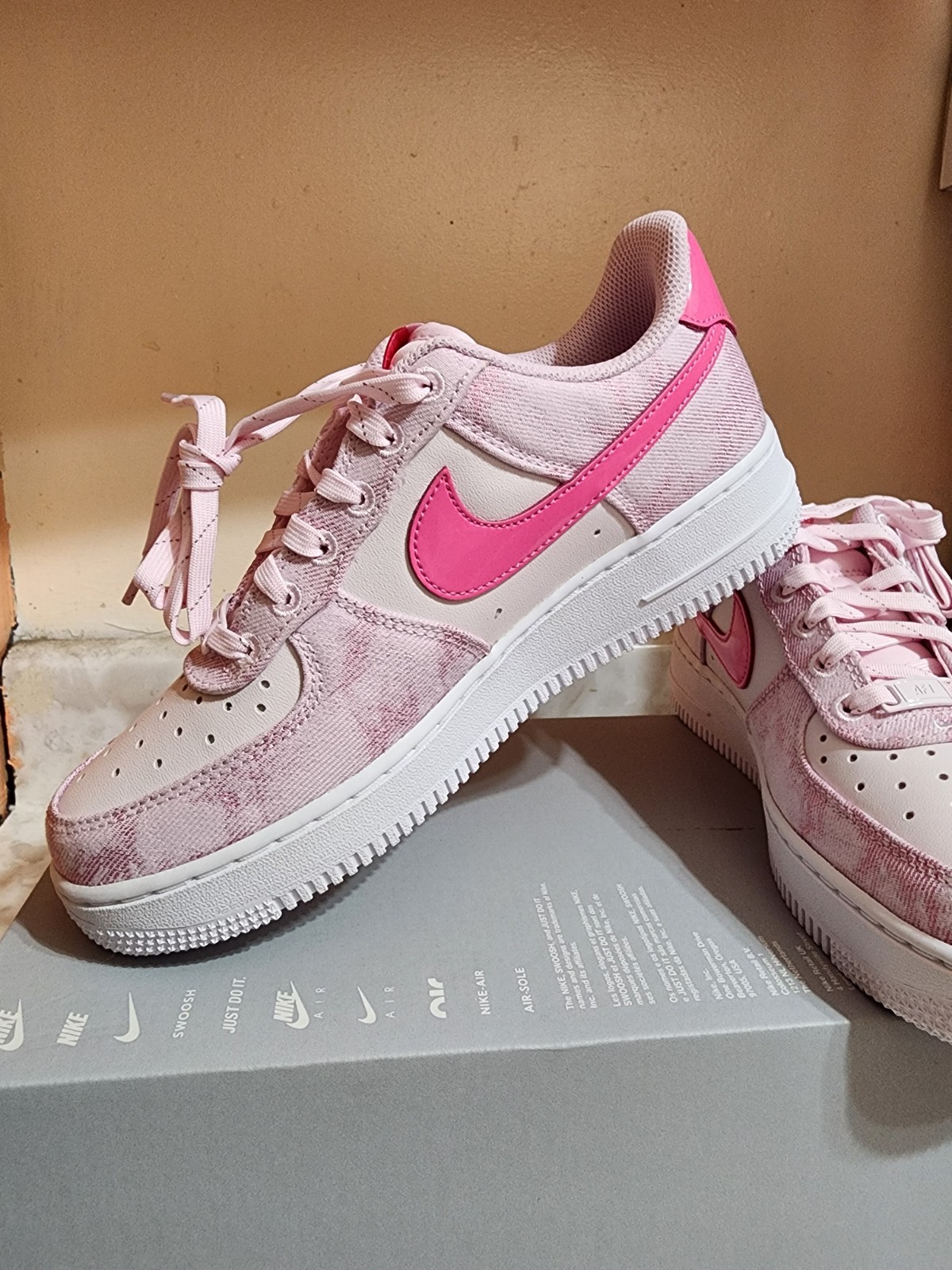 Women’s Size 7.5 Air Force 1 ’07 “Denim” IR1974-663 Pink Foam Pearl Pink White