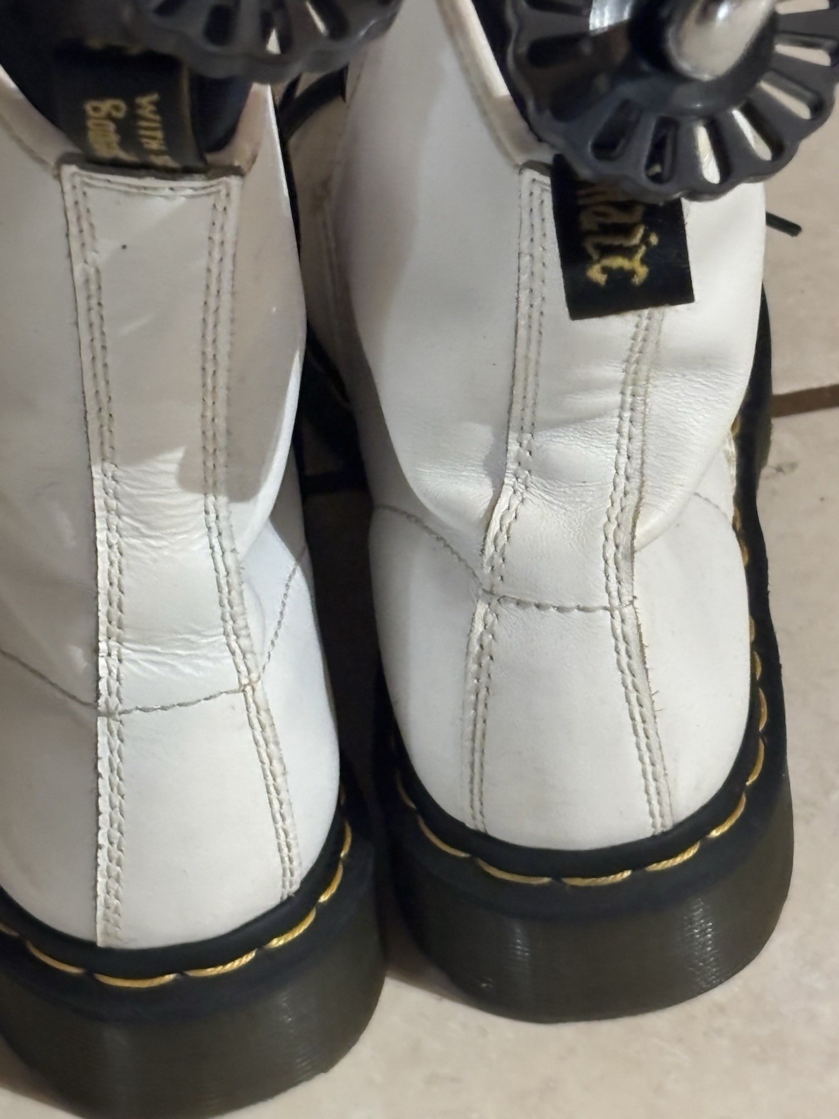 Dr. Martens White 1460 Leather Boots 10USL/8UK