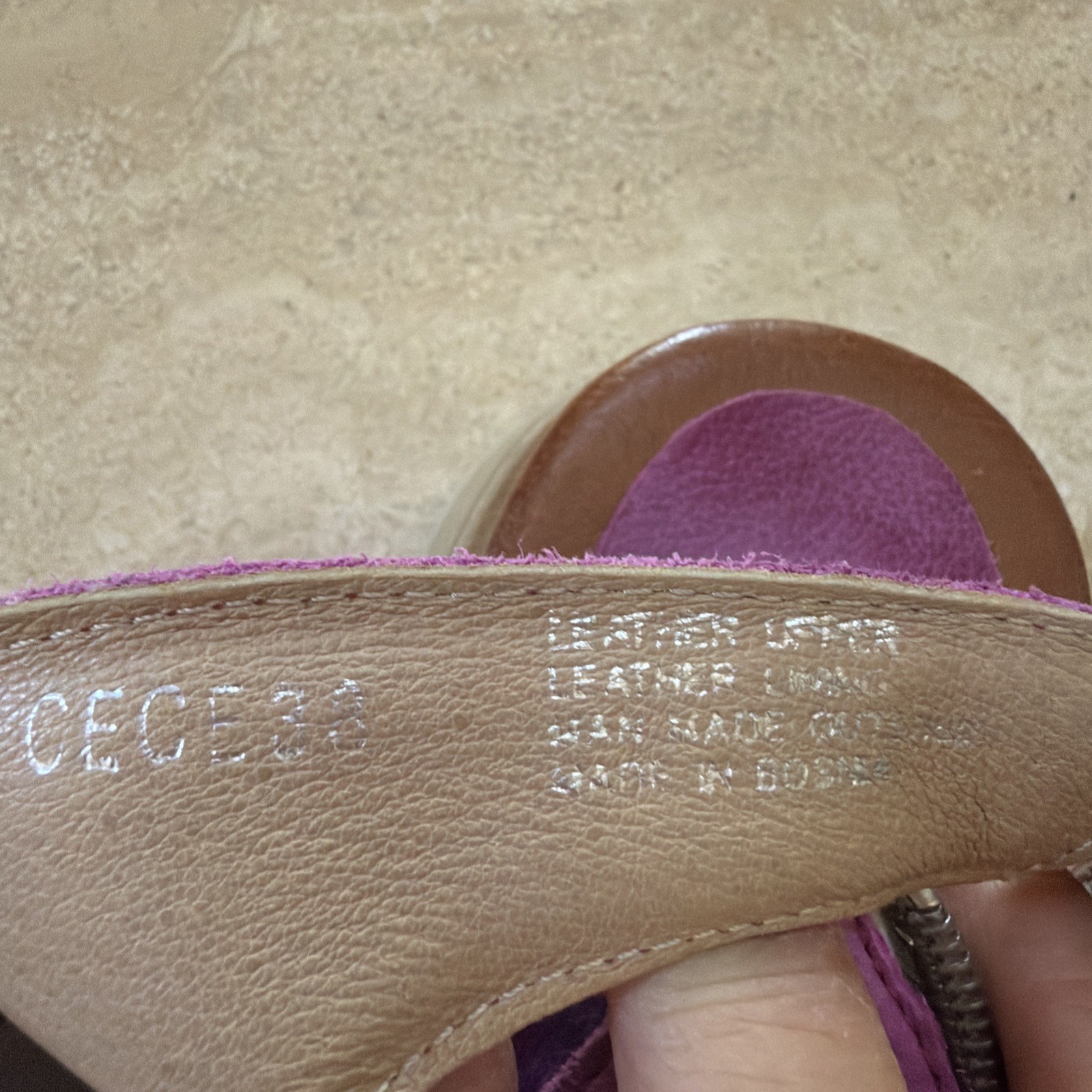 Miz Mooz Leather Sandals Fuchsia Pink size 38