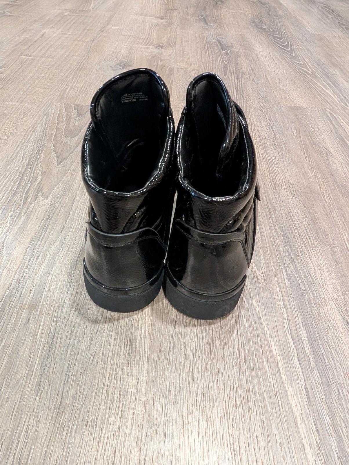 Michael Kors Gentry Black Patent Leather High-Top Wedge Trainer Sneakers 11