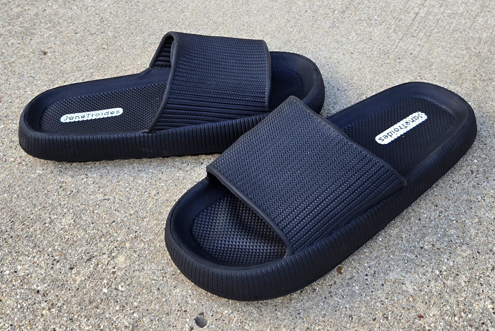 JaneTroides Sandal Slipper Slide Unisex Size 44-45 XXL Soft Sole Black Comfort