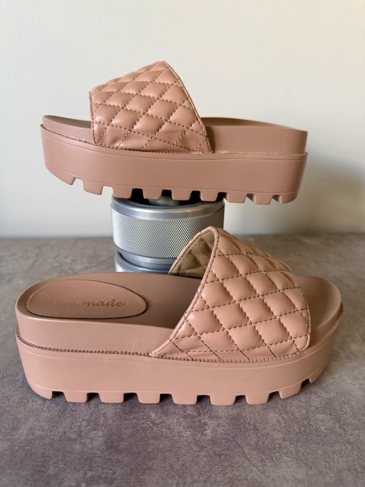 Lemonade Quilted Slide Mules in Tan – Women