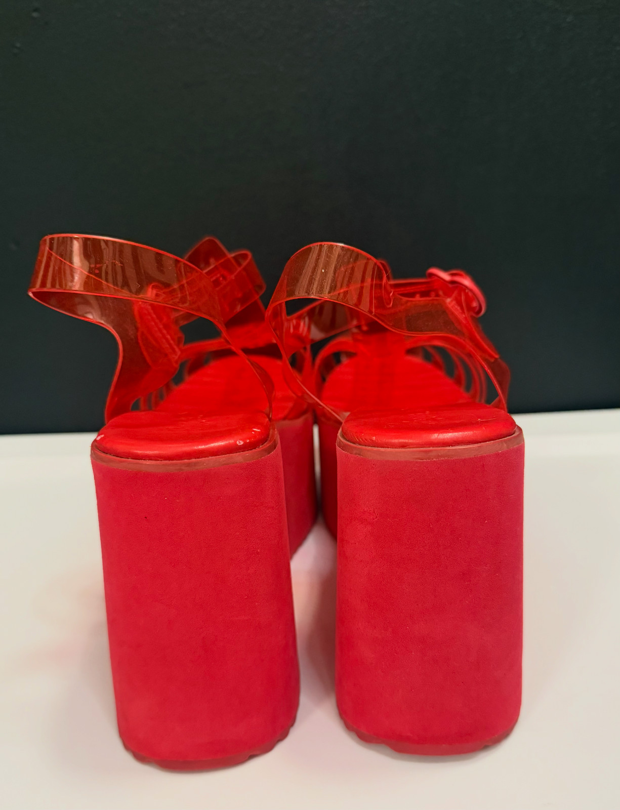 Cherry Sugar Rush Red Foam Platform Jelly Sandals Sugar Thrillz Dolls Kill Y2K