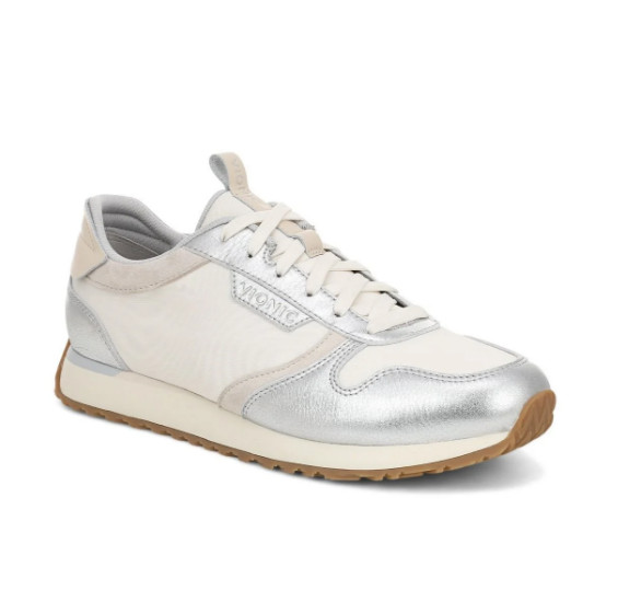 VIONIC Women’s Monarch Sneaker – Ivory Silver, Medium (NEW)