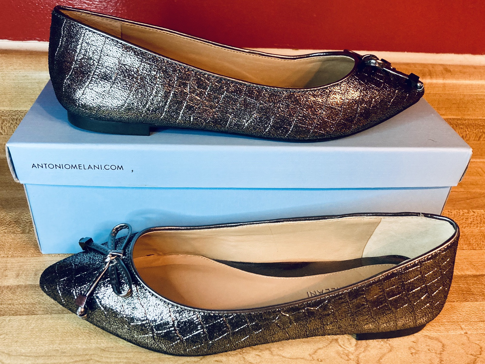 Antonio Melani Noah Flats Metallic Black/Galaxy Size 7.5 New