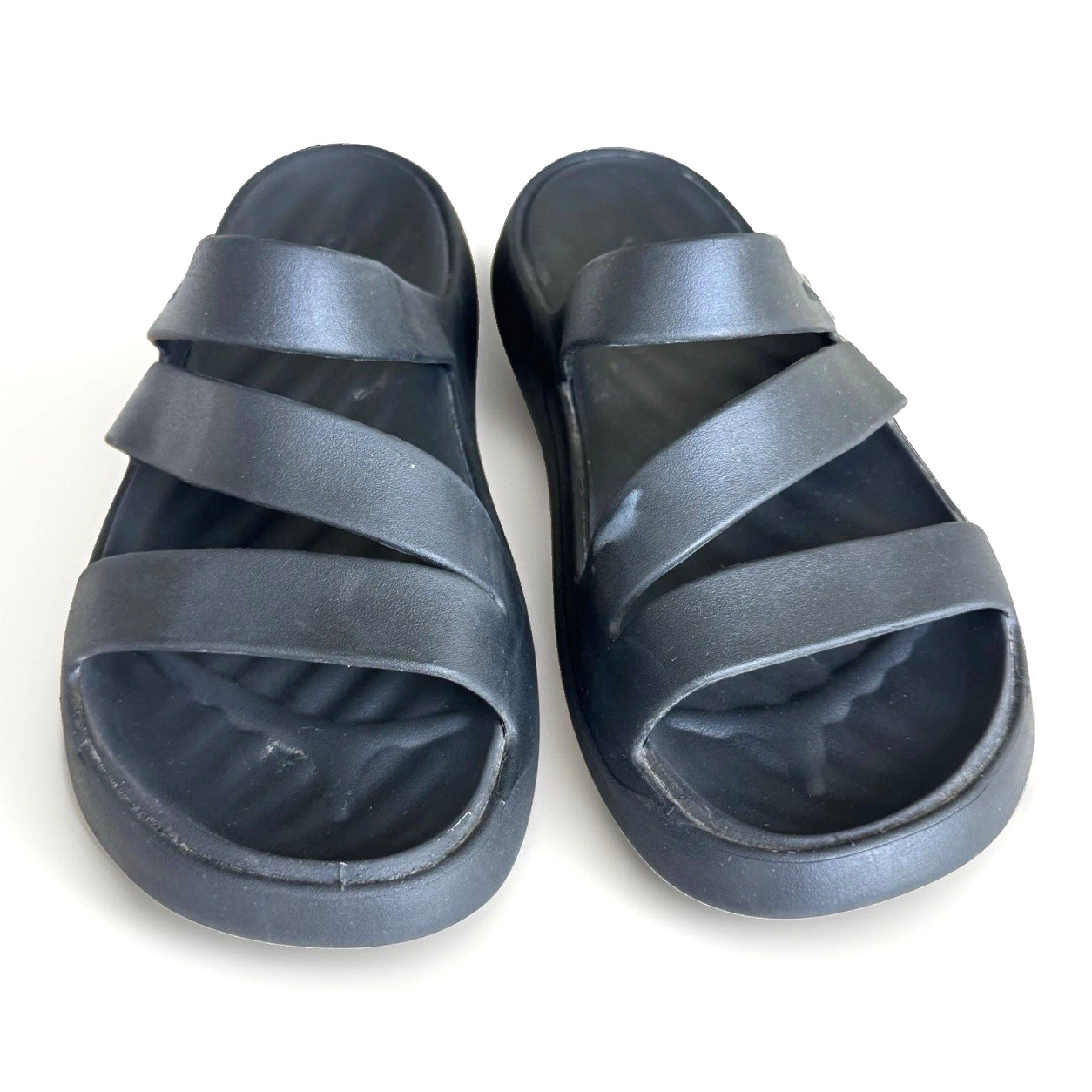 Crocs Women’s Triple Strap Slide Sandals Black W7 Lightweight Comfort Casual