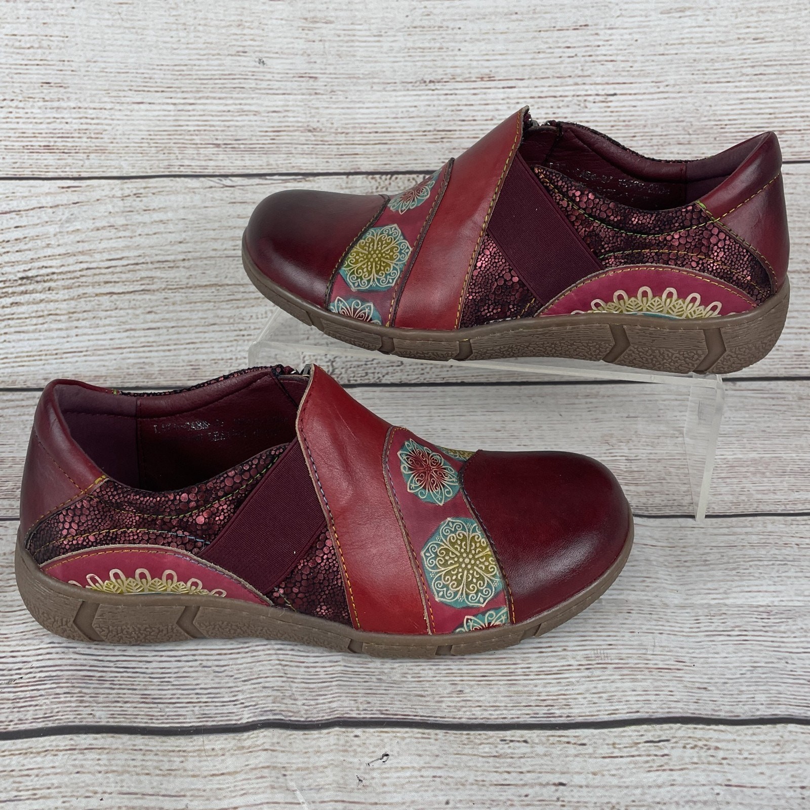 L’Artiste by Spring Step Lata Womens EU 37 US 6.5-7 Slip On Shoes Cabernet Mult