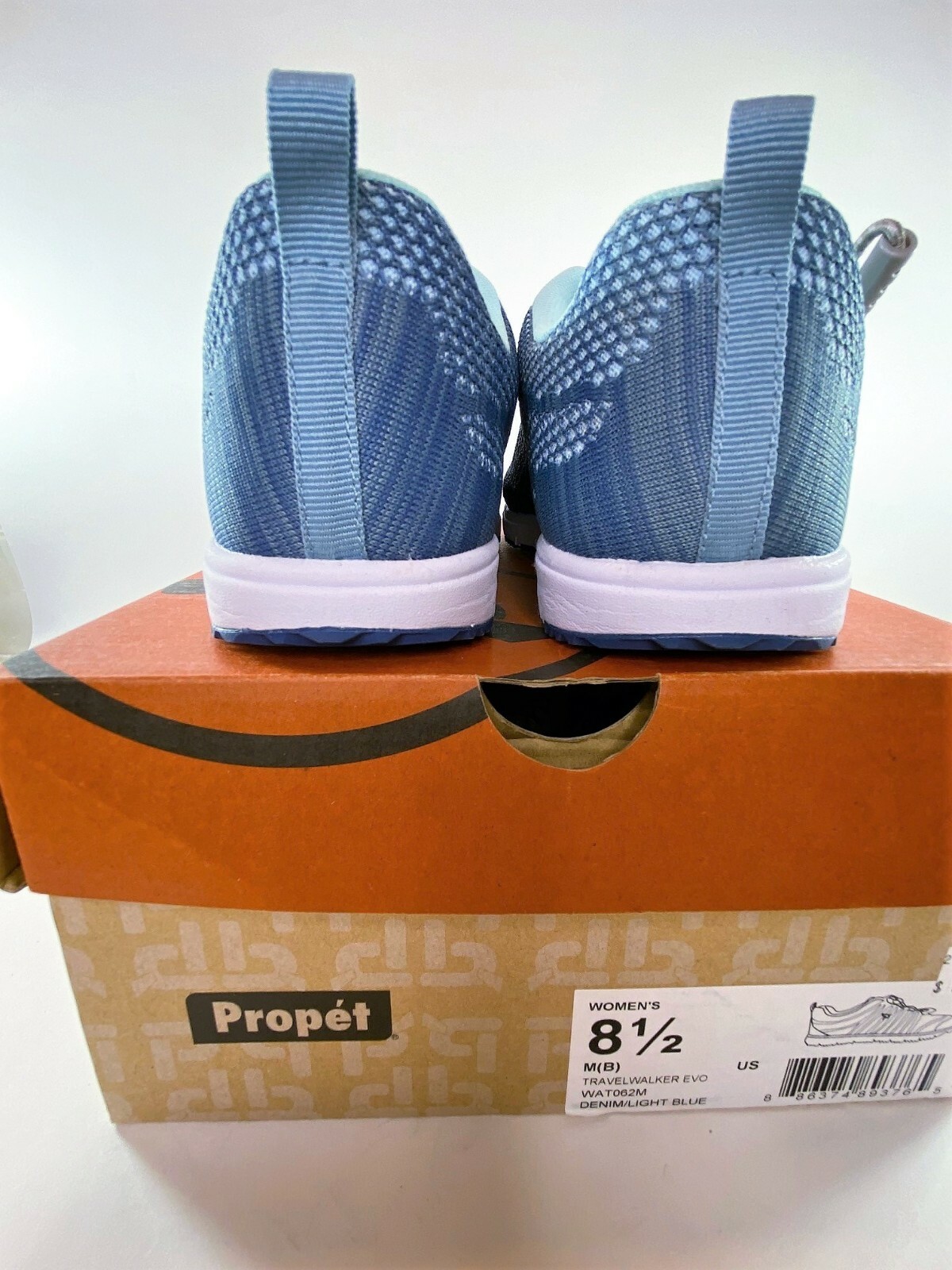 Propet WAT062M Women’s Travel Walker Evo Denim/Lt Blue Size 8.5 Med NEW in Box