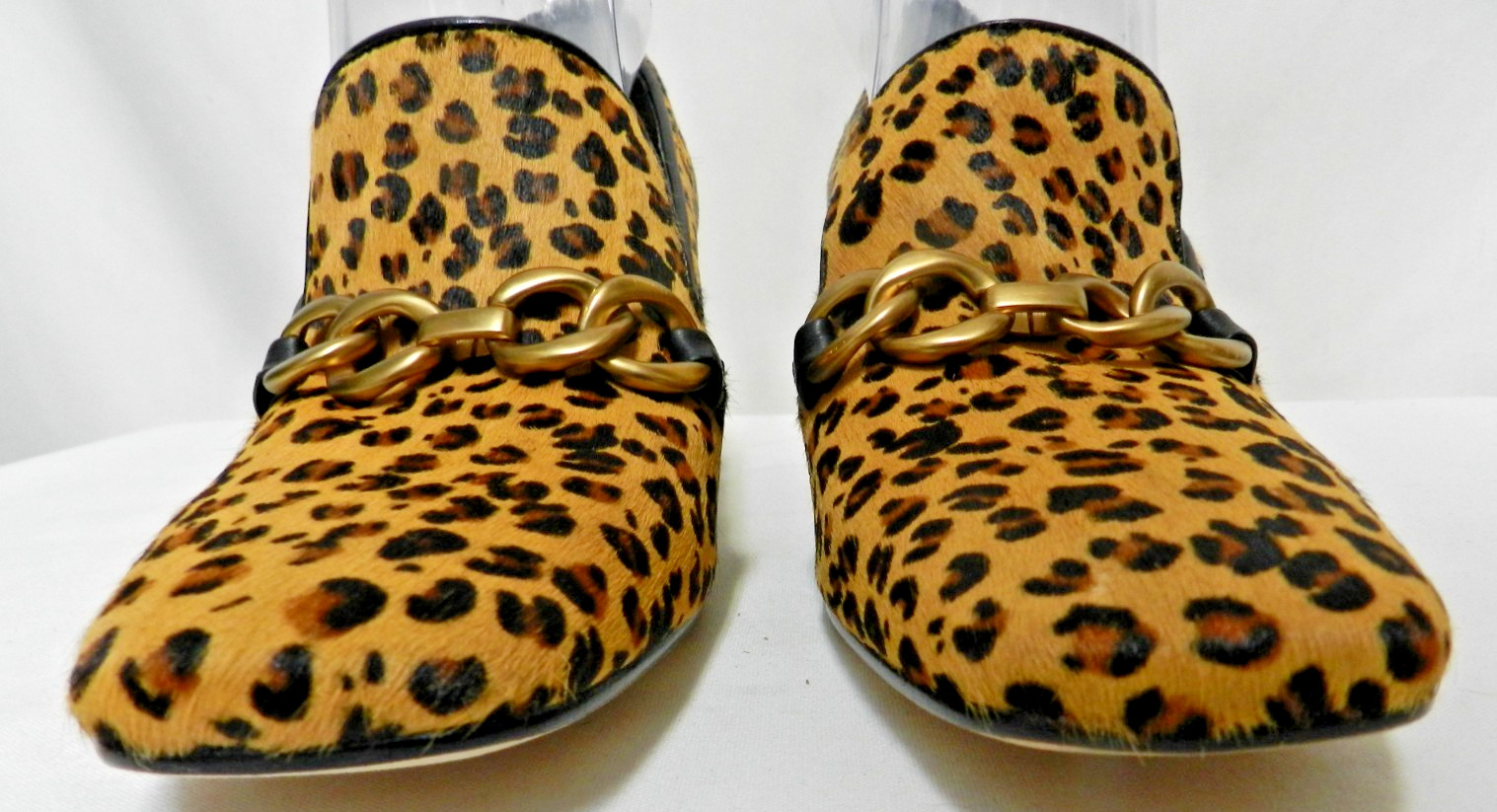 Via Spiga pony hair fur leather animal leopard block heels pumps NEW Size Sz 8