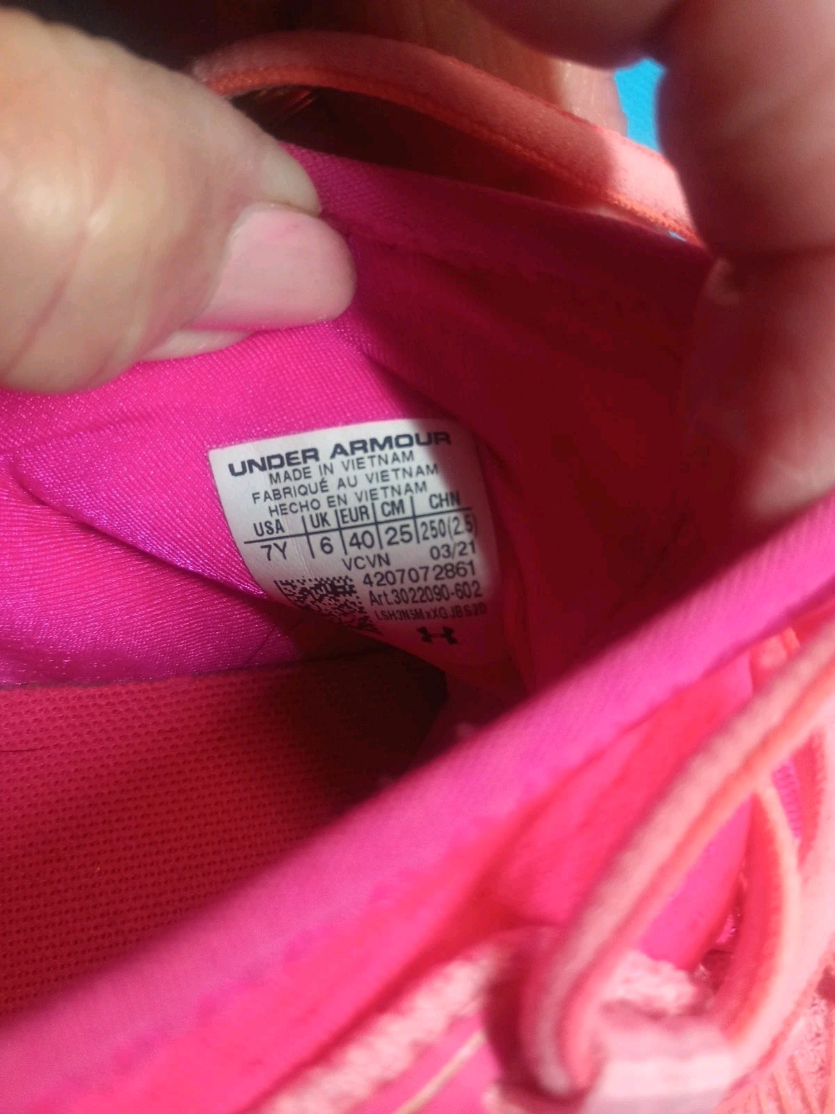Under Armour Womens Shoe Infinity Pink / Peach Size 8.5 **See Description
