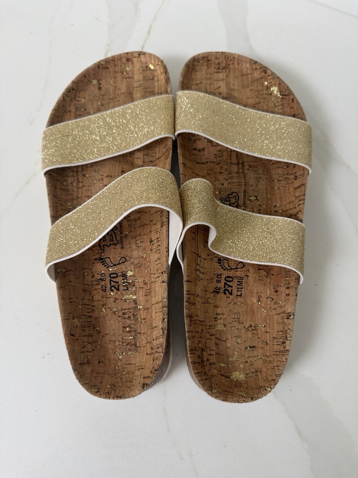 Birkenstock Birkis Gold Cork Sandals New 11 42 R
