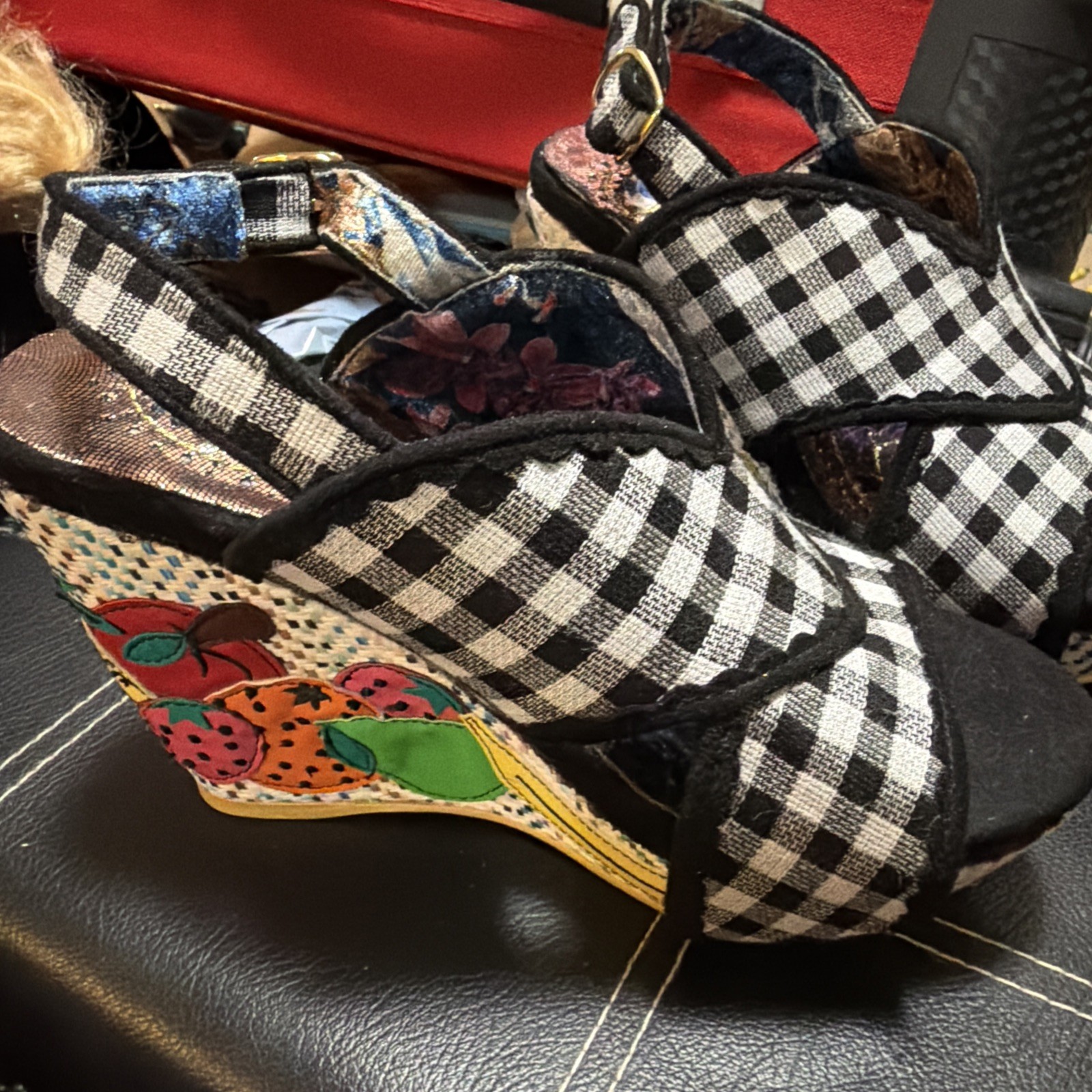 irregular choice shoes Bahama Mama Fruit Wedge Platform Sandal Size 38/ Approx 8