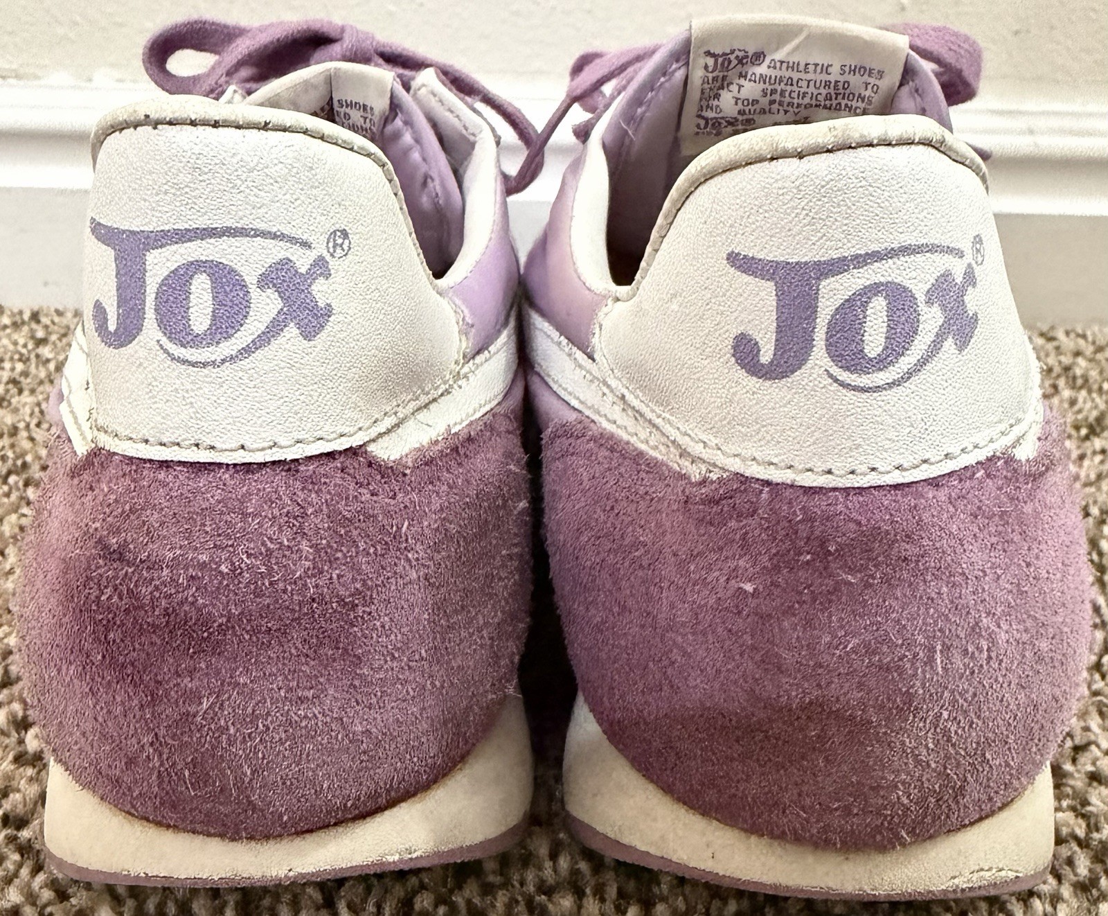 Vintage JOX Athletic Shoes Women’s 12.5 Men’s 11 Purple Sneakers 80’s Thom McAn