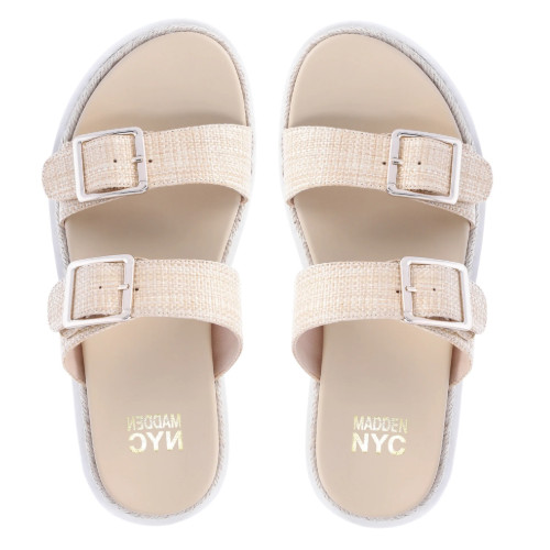 N.W.T – Madden NYC Women’s Flatform Two Strap Sandals (Color Raffia, Size 8 1/2)