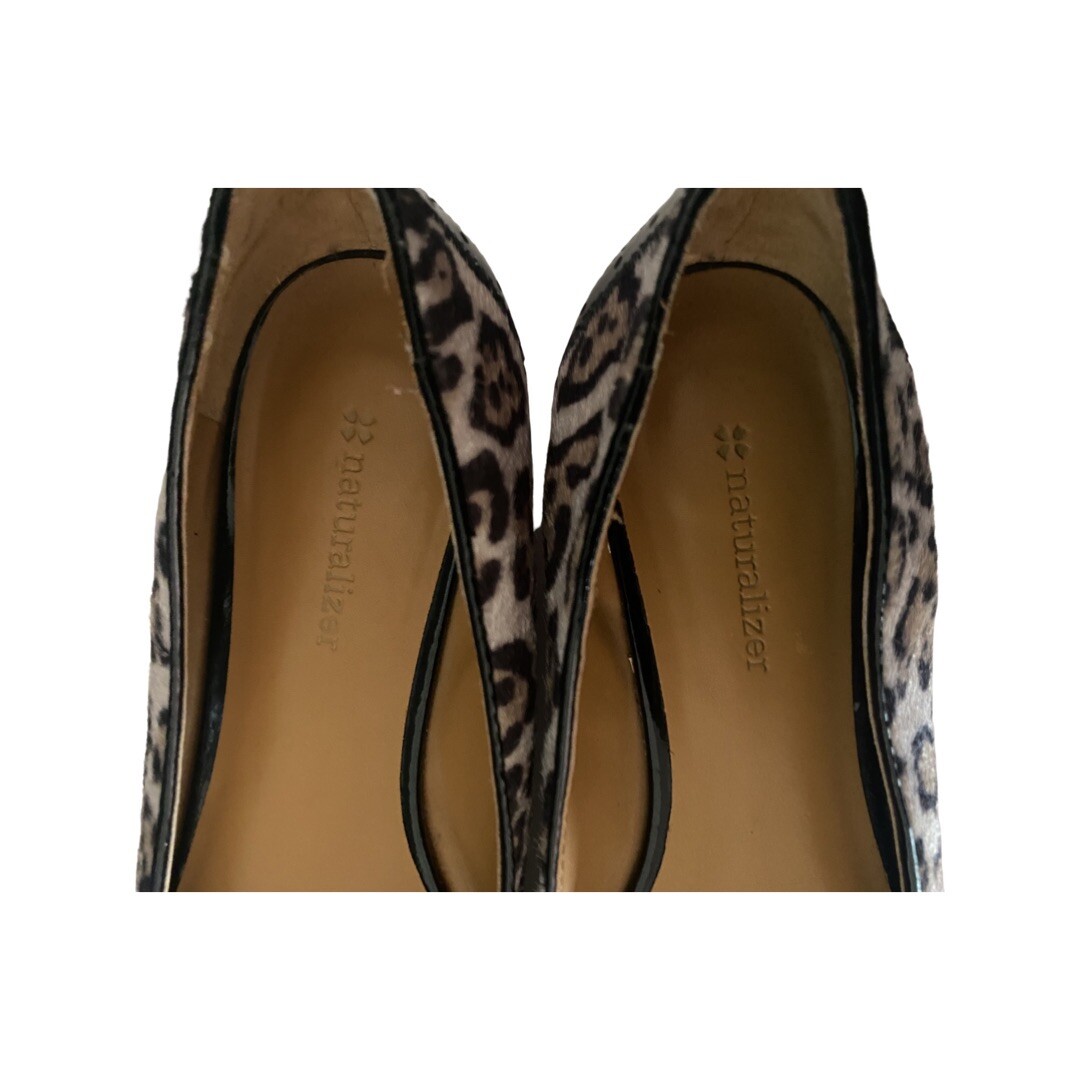 Naturalizer Women’s Cheetah Print Winner round toe bow semi flat Sz 7.5M EUC