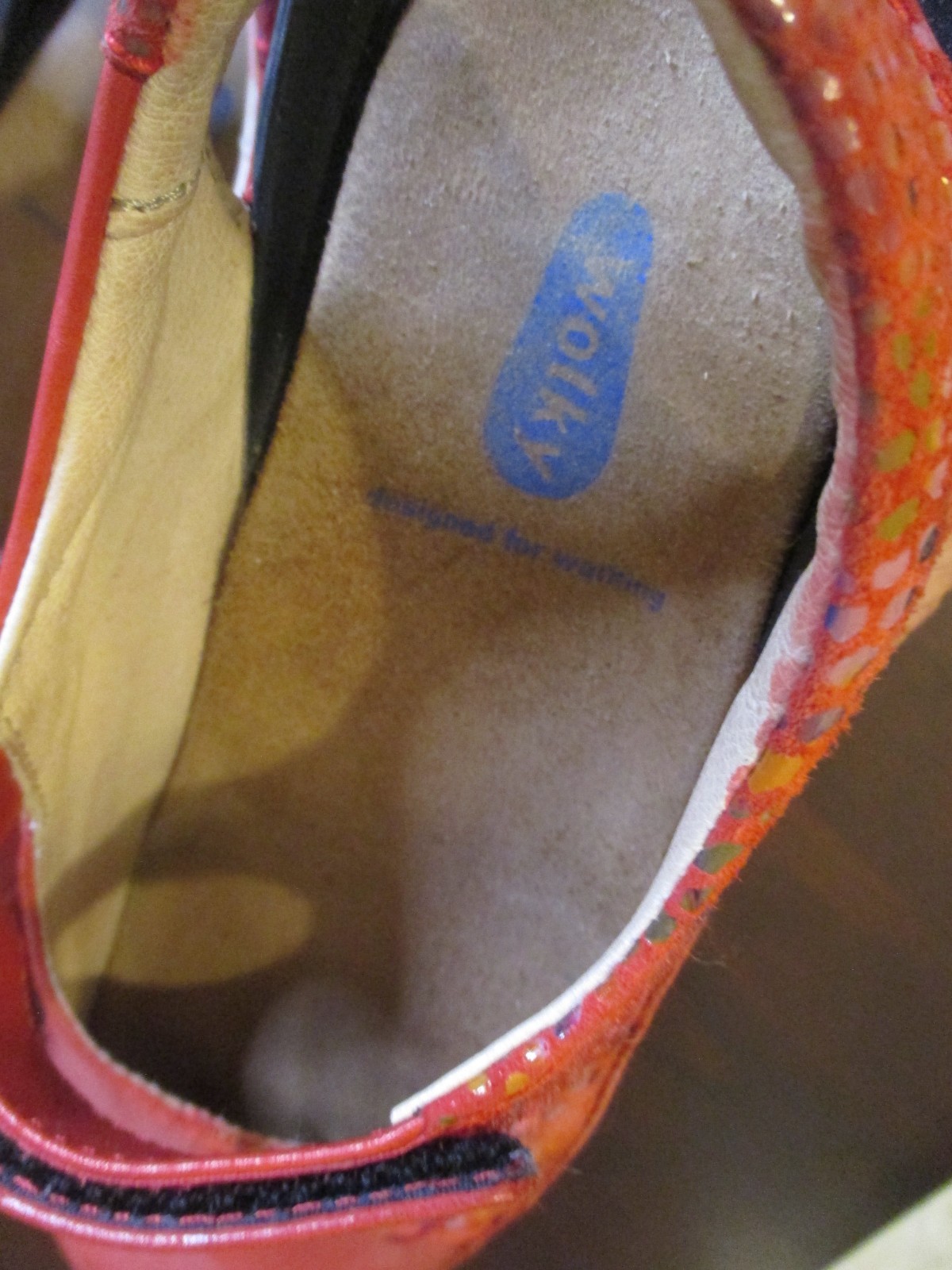 Wolky Red Leather Mary Jane Comfort Shoes Hook Loop Strap Women US 7 EU 38