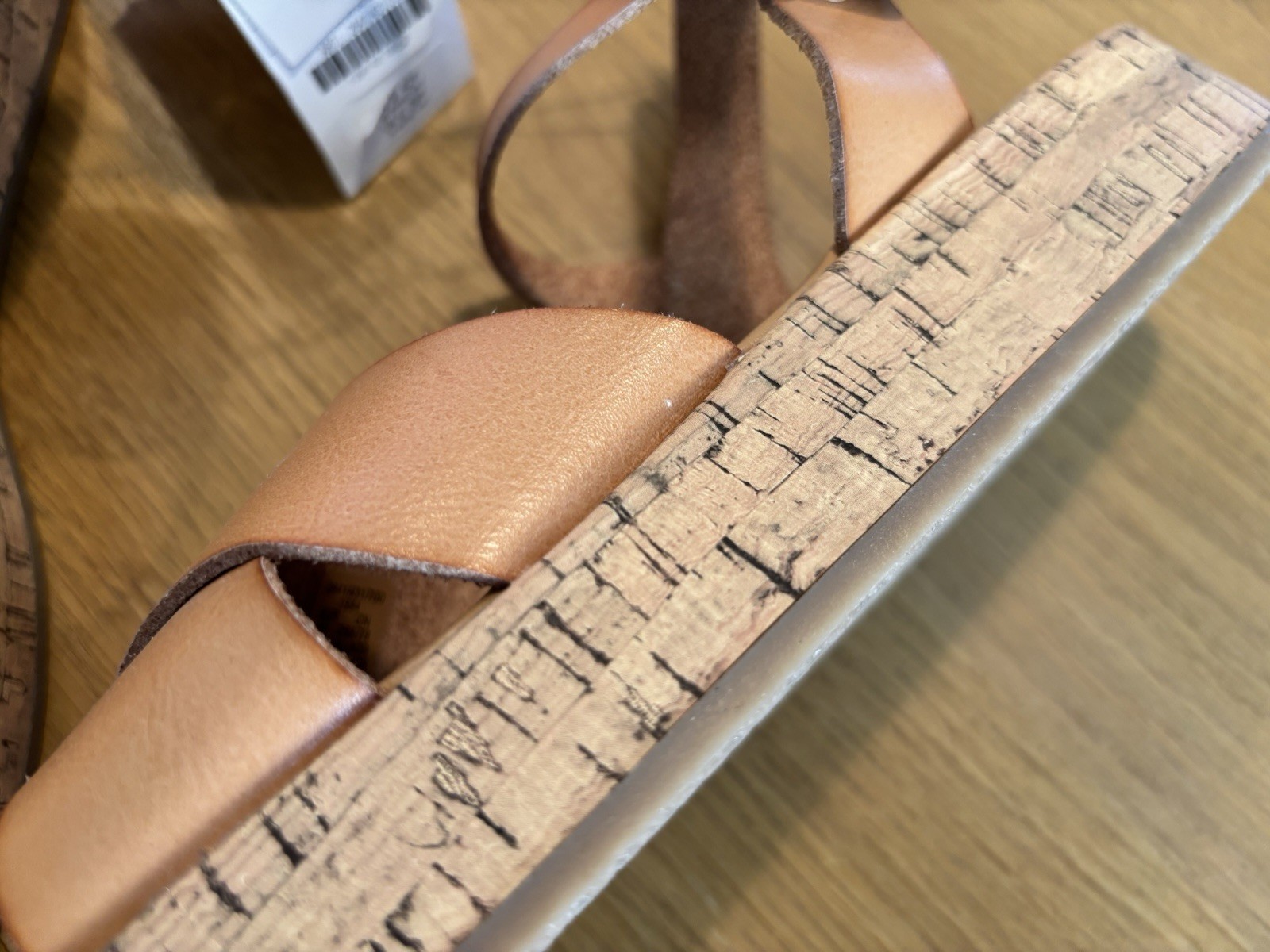 Zara Platform Sandals Strappy Leather Tan Size 40 EUR 7 US – NEW See Description