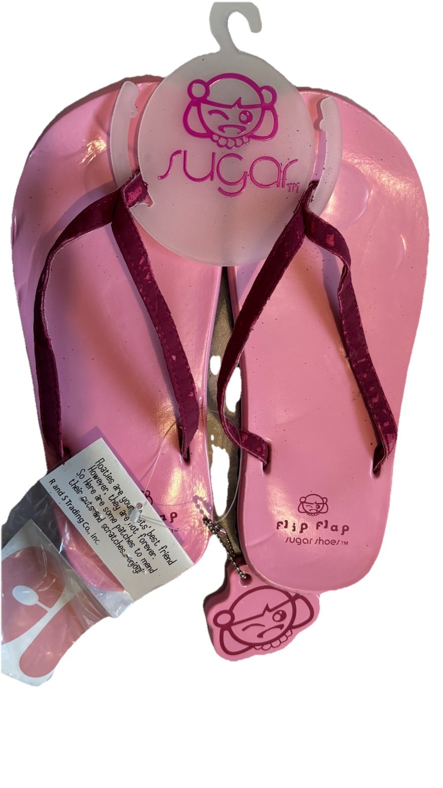 NOS Sugar Shoes Flip Flap Sandals Y2K Flip Flops 6 Womens Pink NWT Floatie